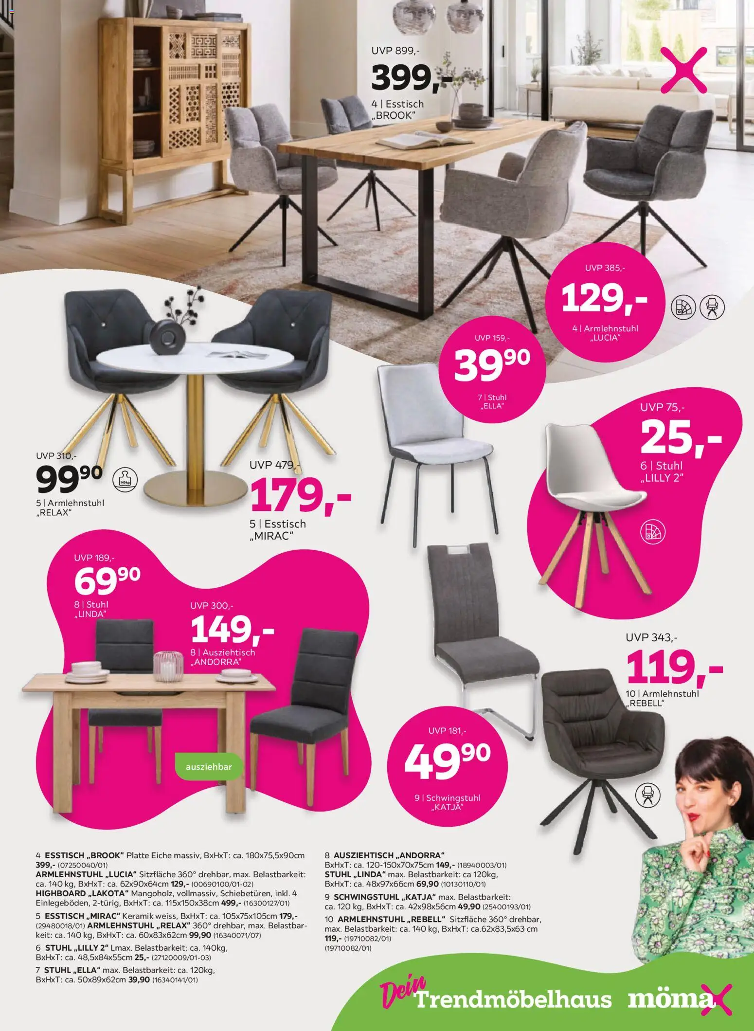 Mömax Prospekt 	 – gültig ab 13.04.2026 | Seite: 7 | Produkte: HIghboard, Esstisch, Stuhl