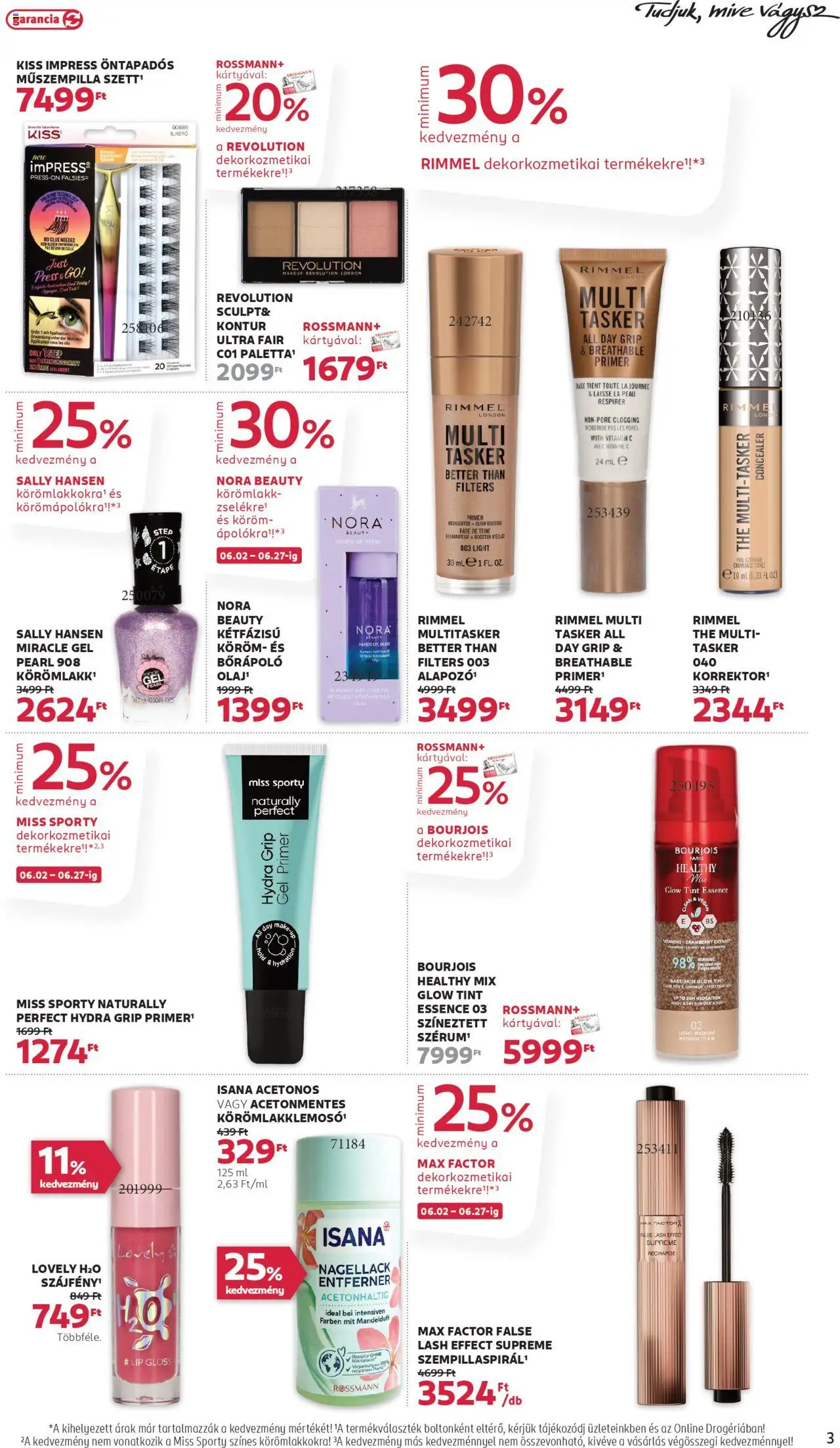 Rossmann akciós ujság - amely érvényes a következő dátumtól: 16.06.2025 | Oldal: 3 | Termékek: Műszempilla, Szájfény, Körömlakk, Vitamin c