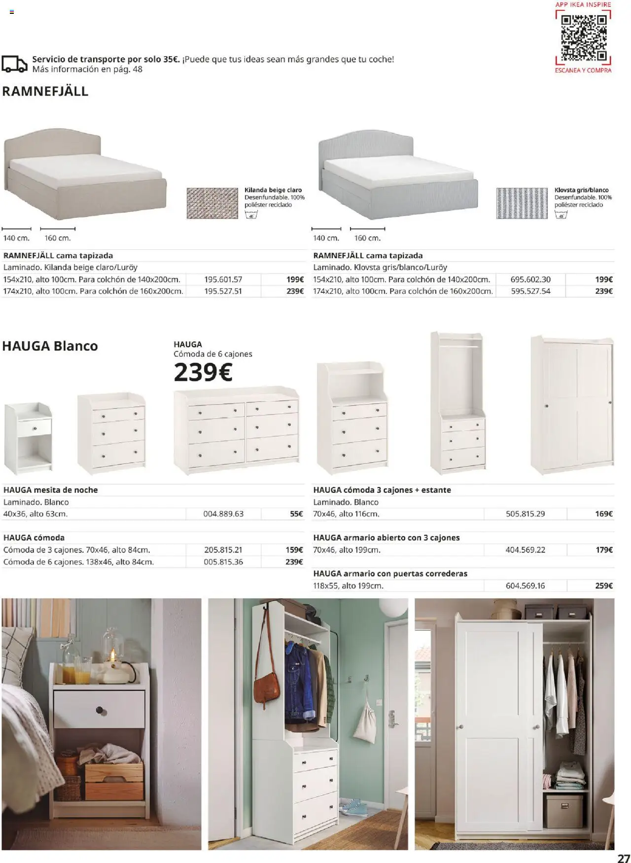 Catálogo IKEA Muebles para el dormitorio │ válido desde el 01.09.2025 | Página: 27 | Productos: Colchon, Cama, Estante, Armario