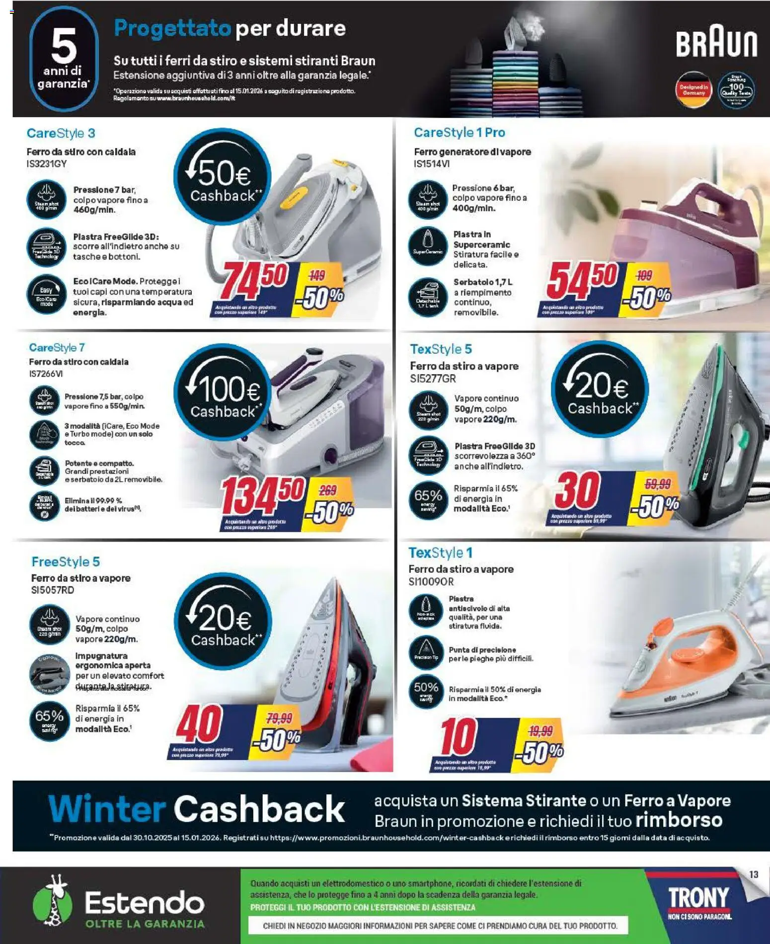 Volantino Trony del 04.12.2025 | Pagina: 13 | Prodotti: Acqua, Data, Generatore, Ferro da stiro
