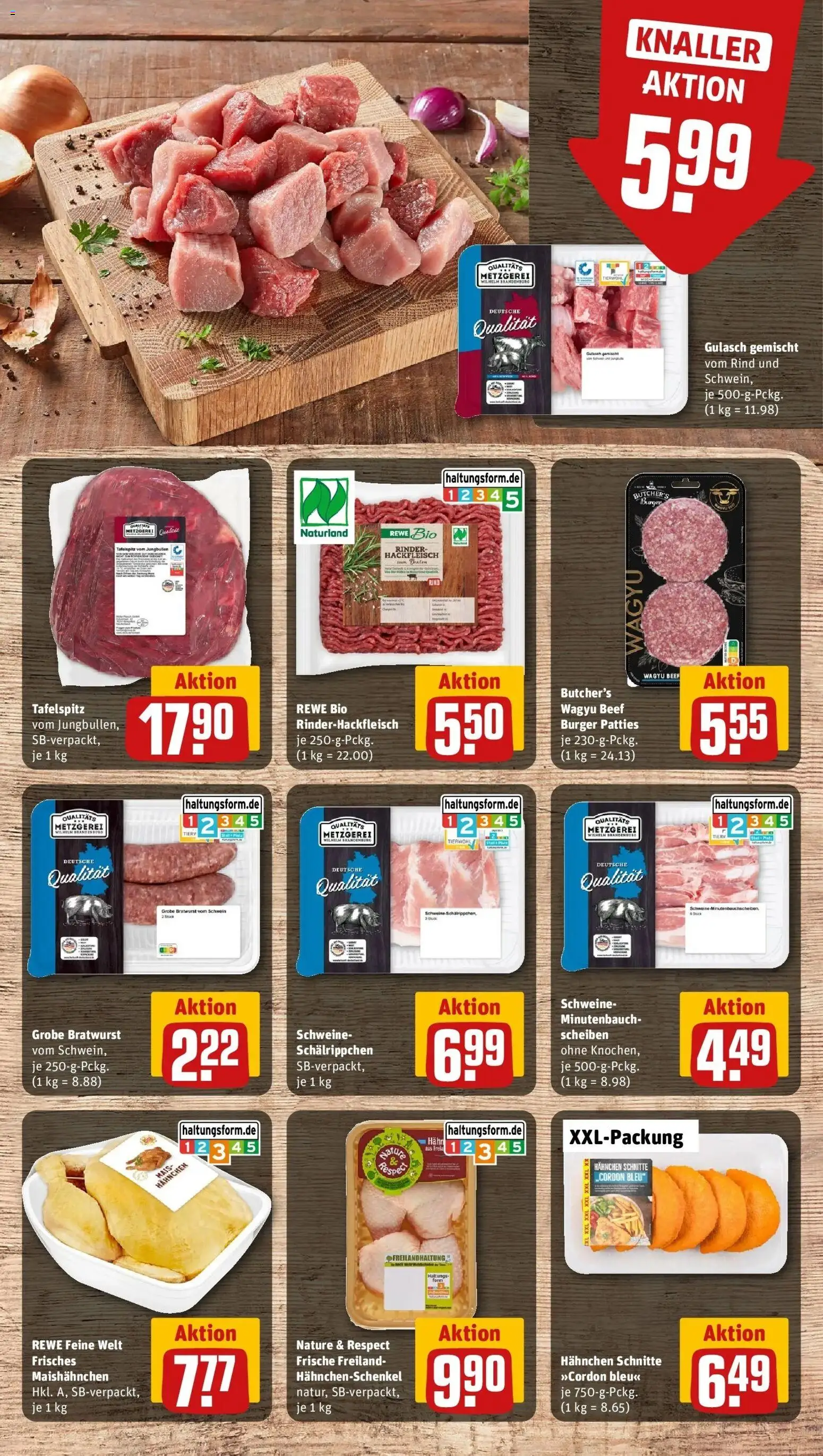 Rewe Prospekt Schöffengrund / Schwalbach	 – gültig ab 09.03.2026 | Seite: 8 | Produkte: Hahnchen, Hahnchenschenkel, Burger, Gulasch