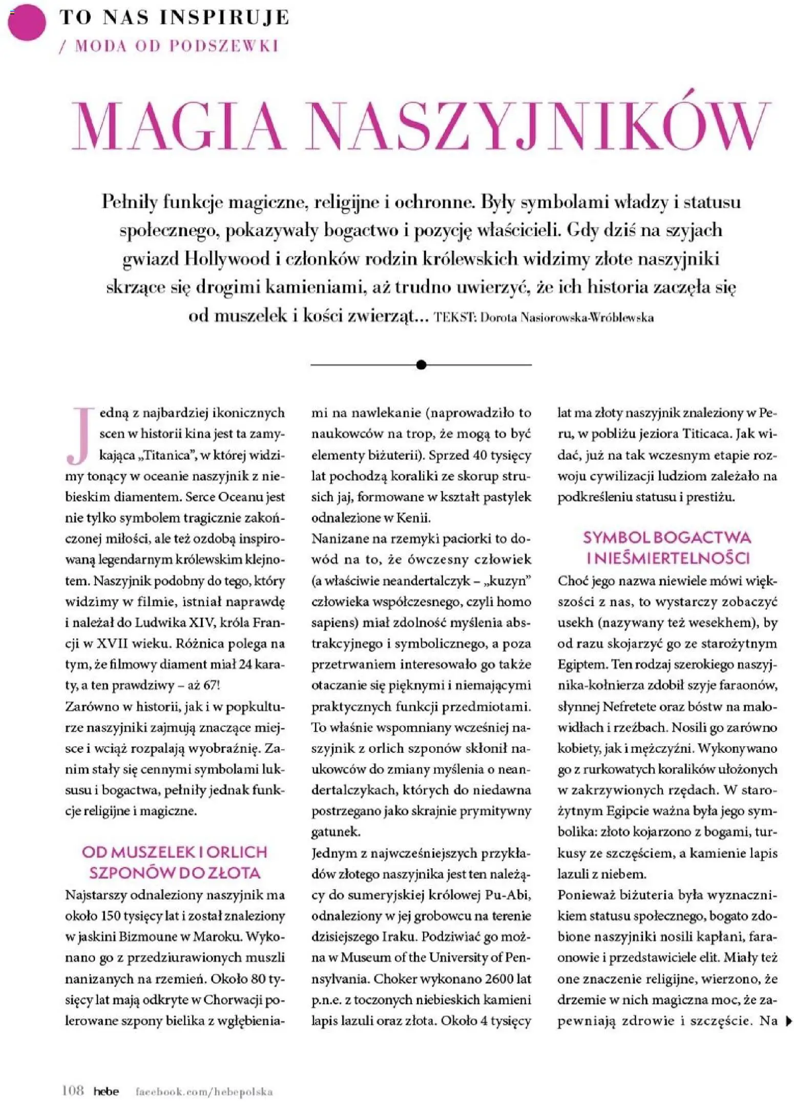 Hebe gazetka - Magazyn od 01.03.2026 | Strona: 108 | Produkty: Naszyjnik, Choker, Róż