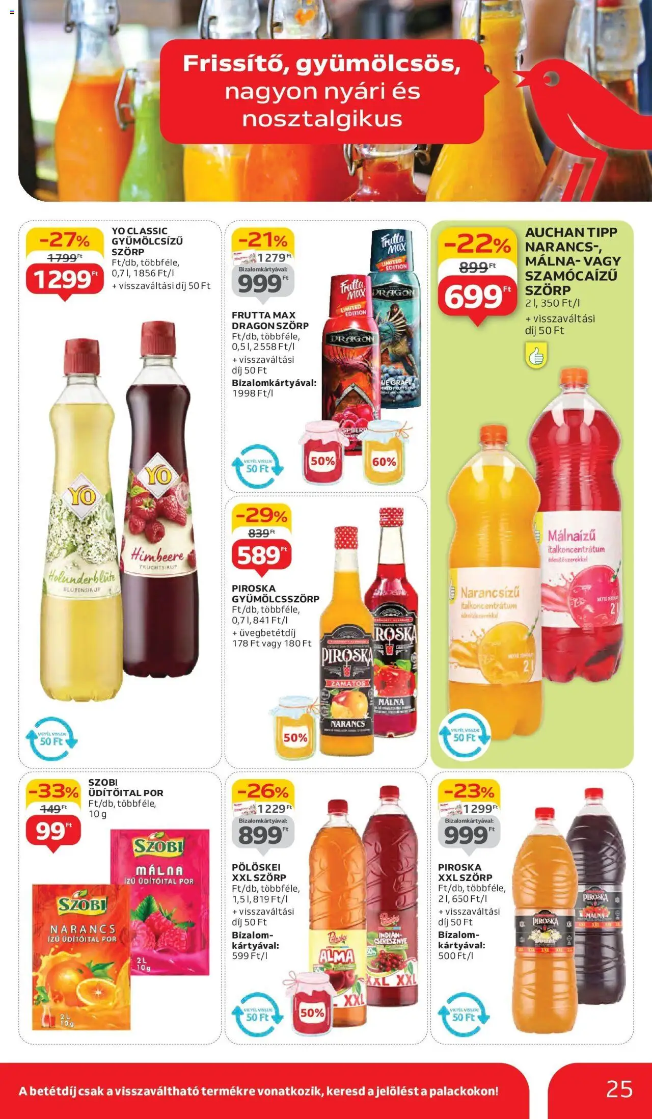Auchan akciós ujság - amely érvényes a következő dátumtól: 05.06.2025 | Oldal: 25 | Termékek: Málna, Cseresznye, Alma, Narancs