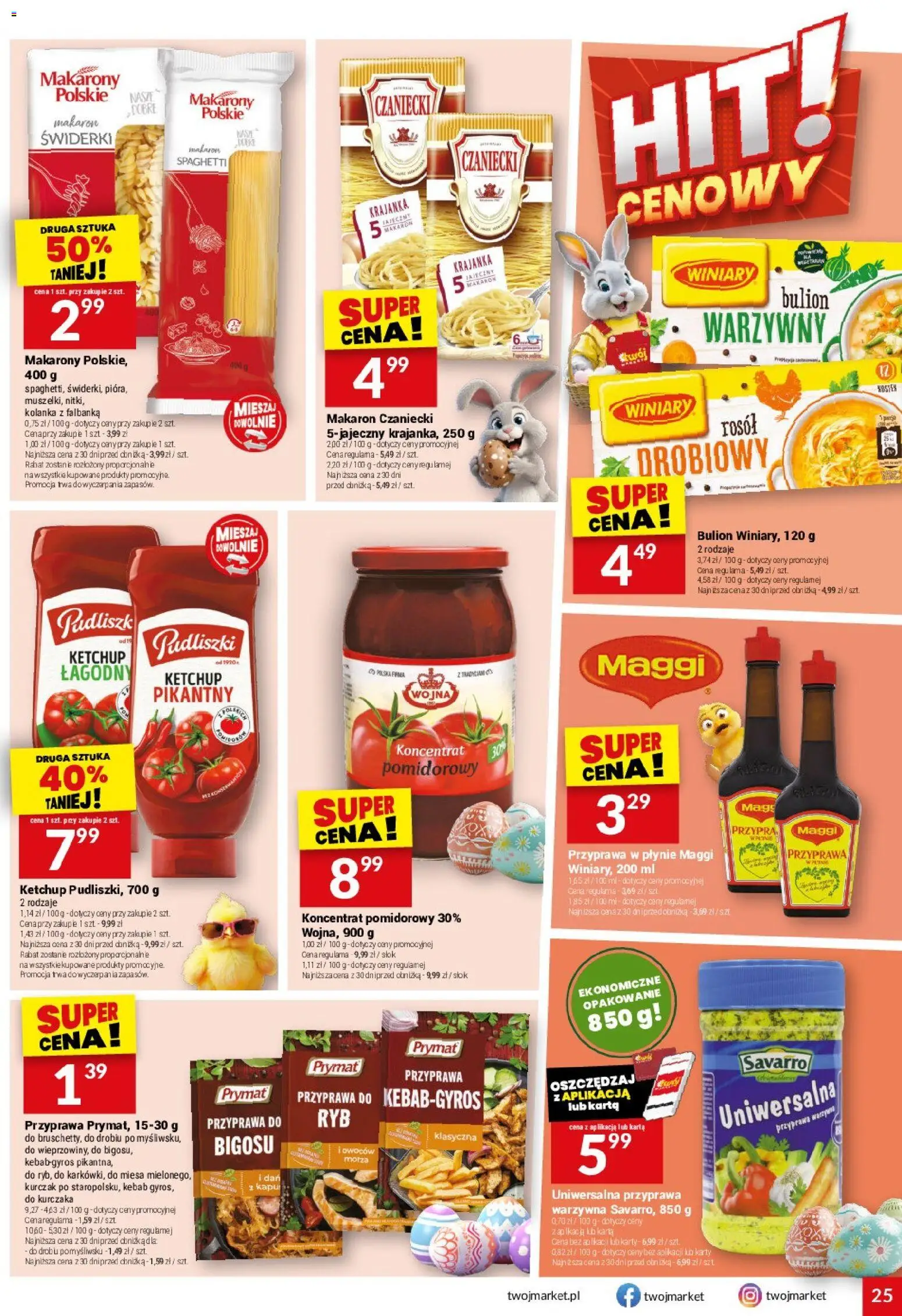 Twój Market gazetka od 18.03.2026 | Strona: 25 | Produkty: Karta, Kebab, Makarony, Makaron