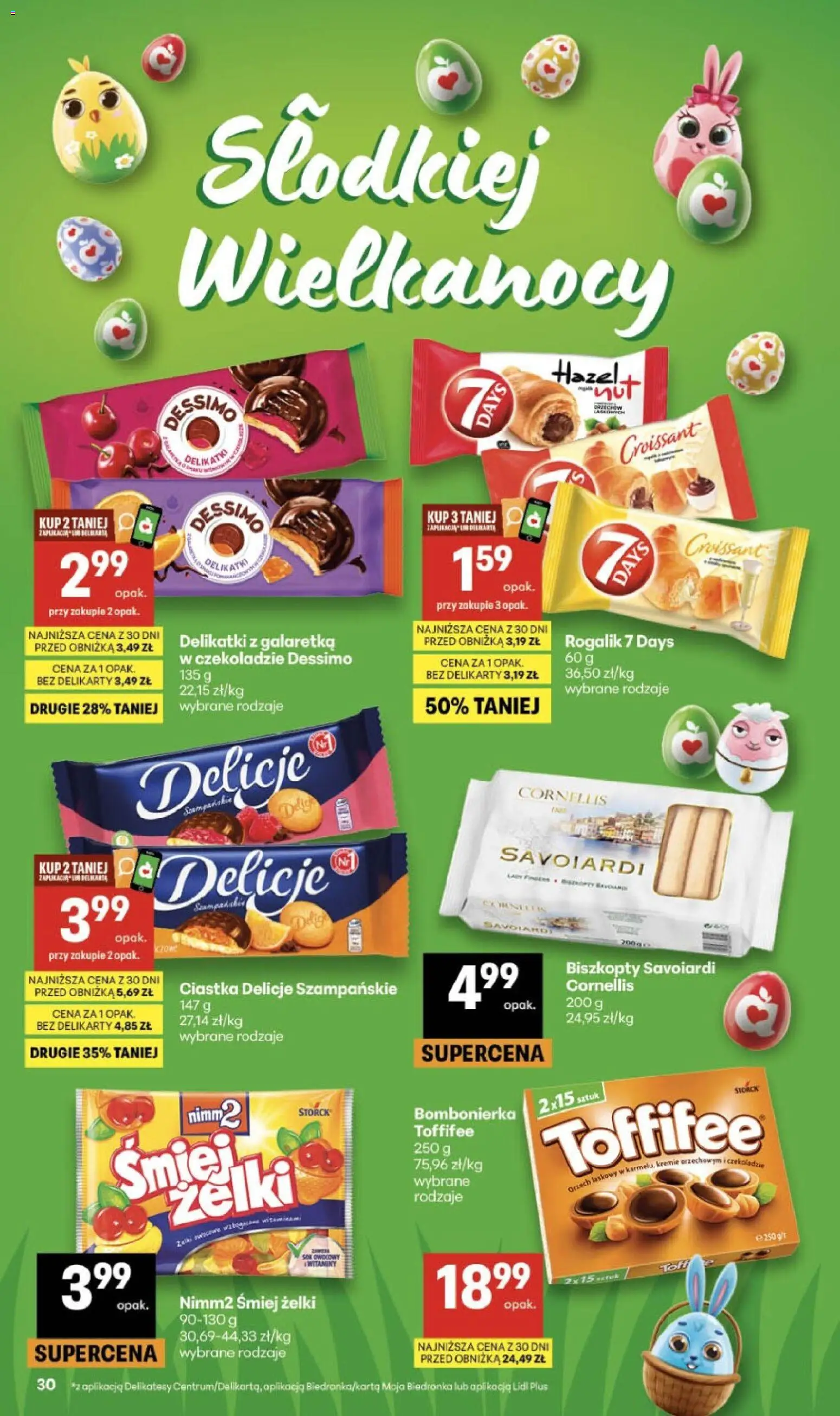 Delikatesy Centrum gazetka od 26.03.2026 | Strona: 30 | Produkty: Galaretka, Bombonierka, Toffifee, Delikatesy