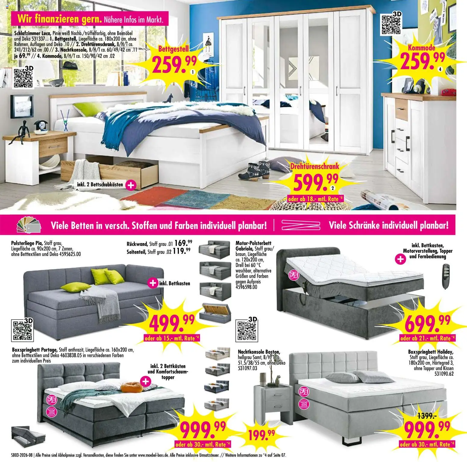 SB Möbel Boss Prospekt 	 – gültig ab 10.01.2026 | Seite: 8 | Produkte: Kissen, Kommode, Drehtürenschrank, Topper