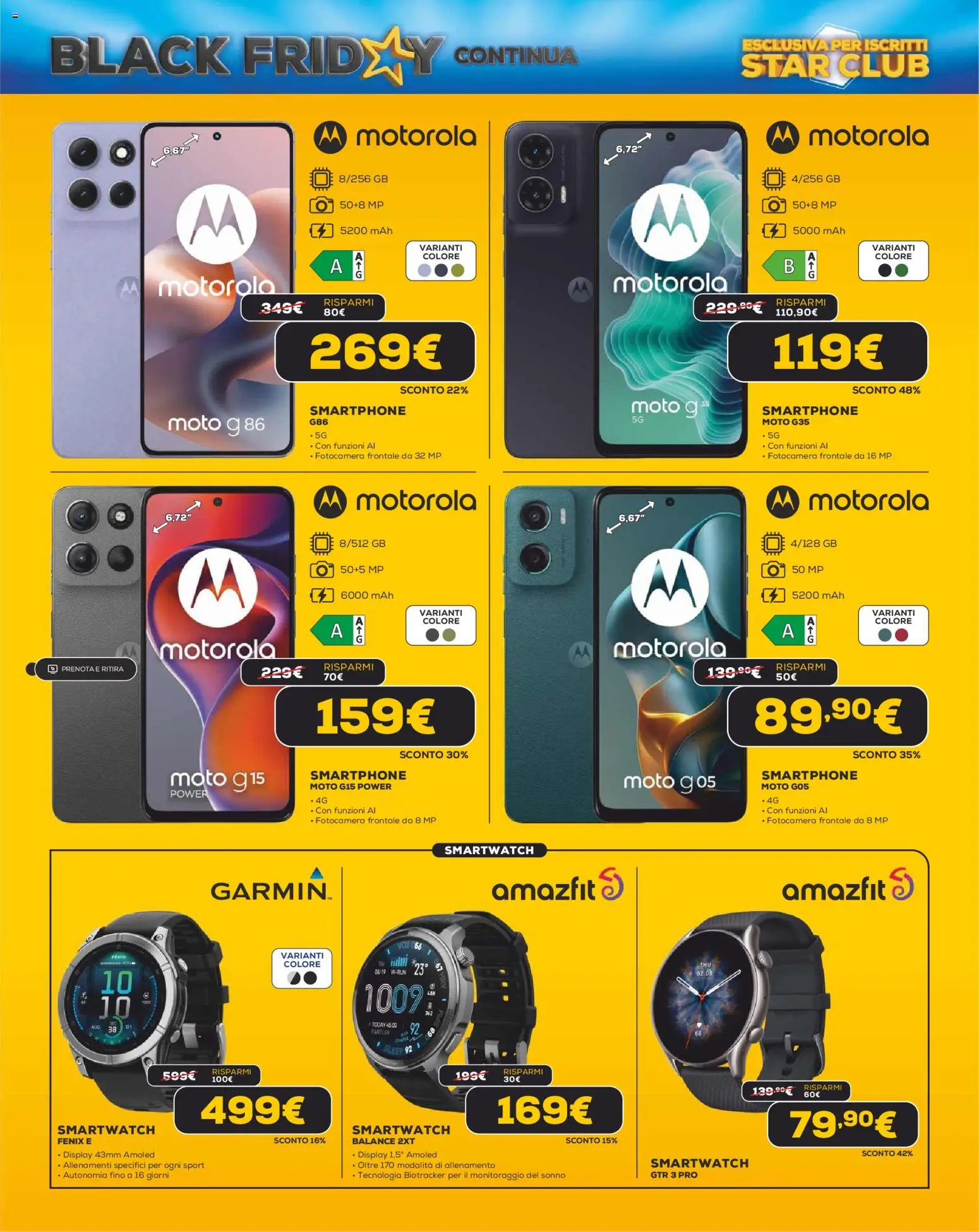 Volantino Euronics del 13.11.2025 | Pagina: 4 | Prodotti: Smartphone, Fotocamera, Smartwatch
