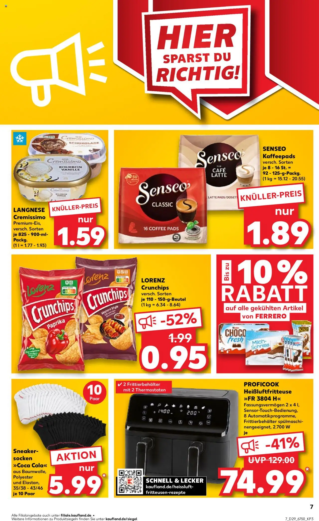 Kaufland prospekt Frankfurt (Oder)	 - gültig ab dem 17.07.2025 | Seite: 7 | Produkte: Senseo, Kaffeepads, Coca cola, Lorenz crunchips