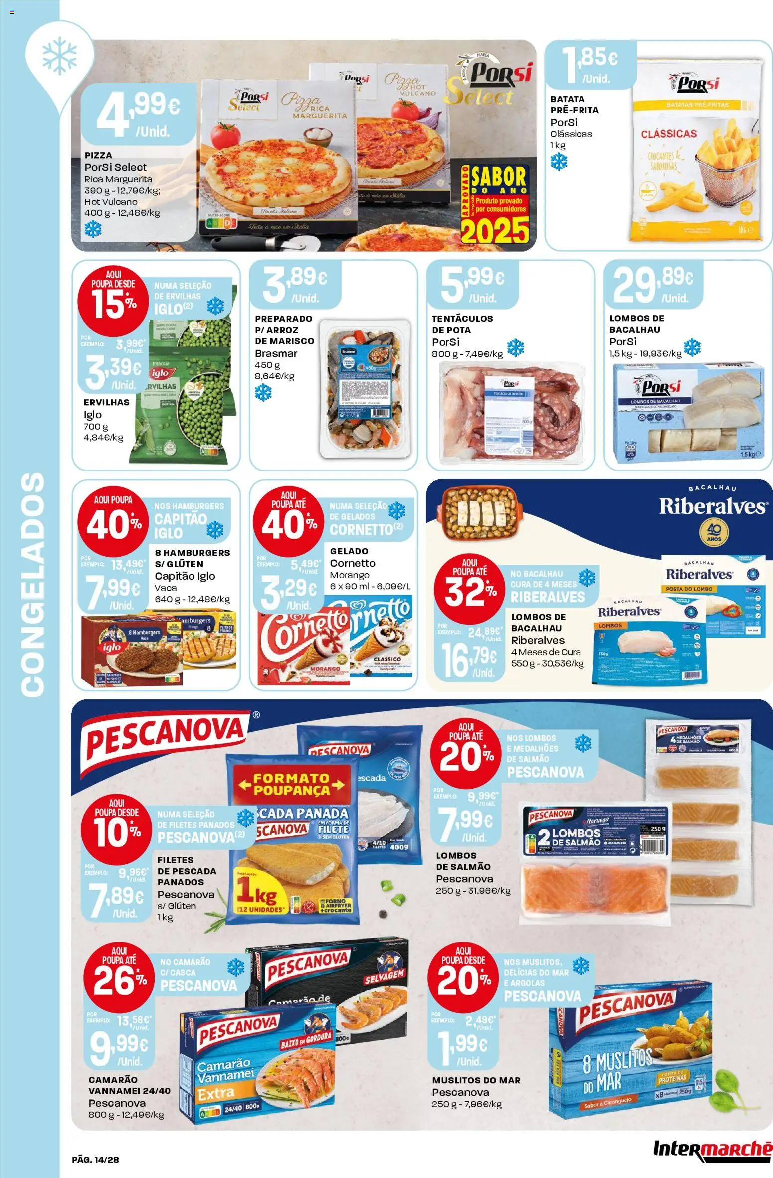 Intermarché Folheto Contact │ válido de 06.11.2025 | Página: 14 | Produtos: Batata, Frango, Gelado, Carne
