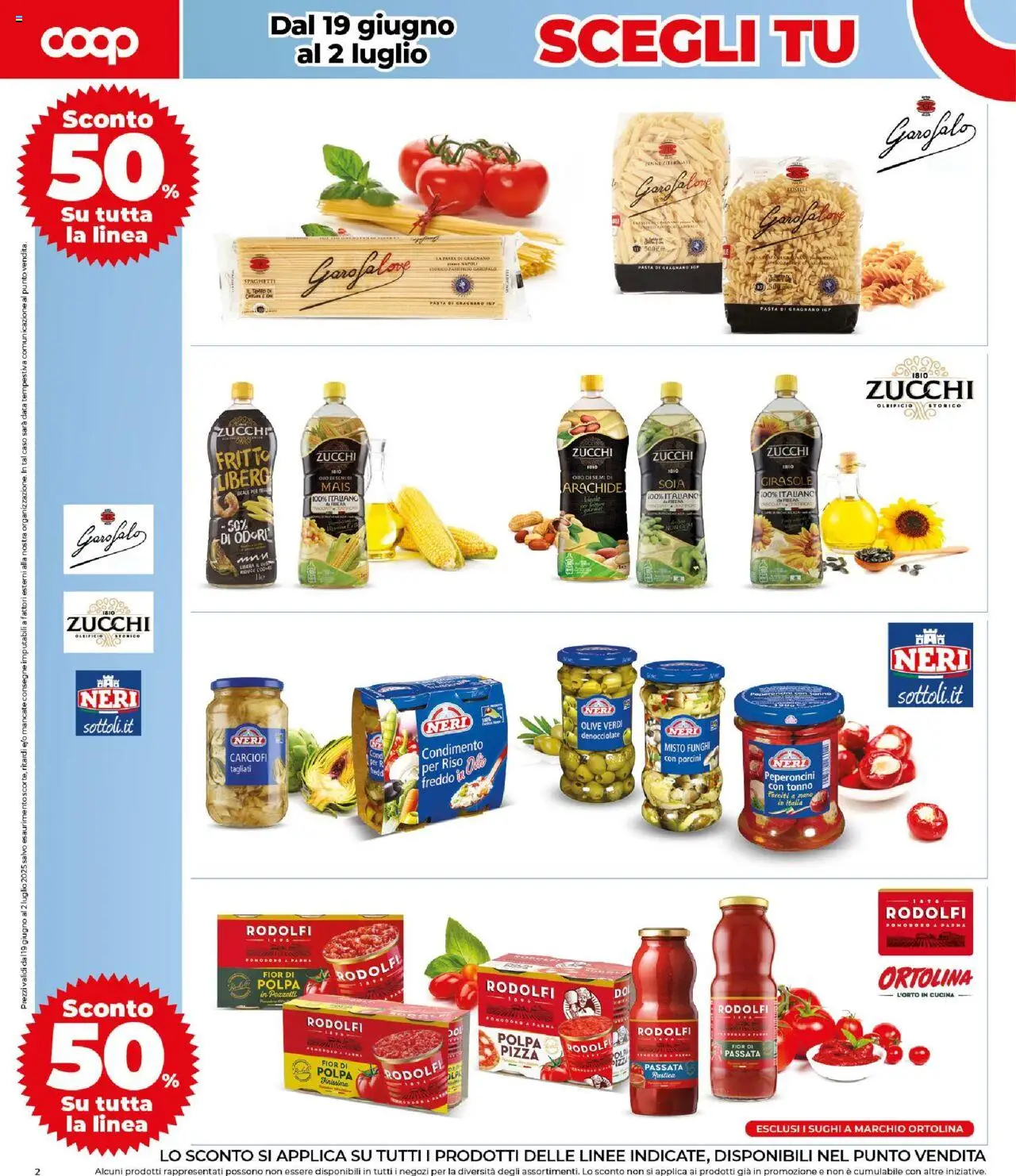 Volantino COOP del 19.06.2025 | Pagina: 2 | Prodotti: Olive, Pasta, Carciofi, Mais