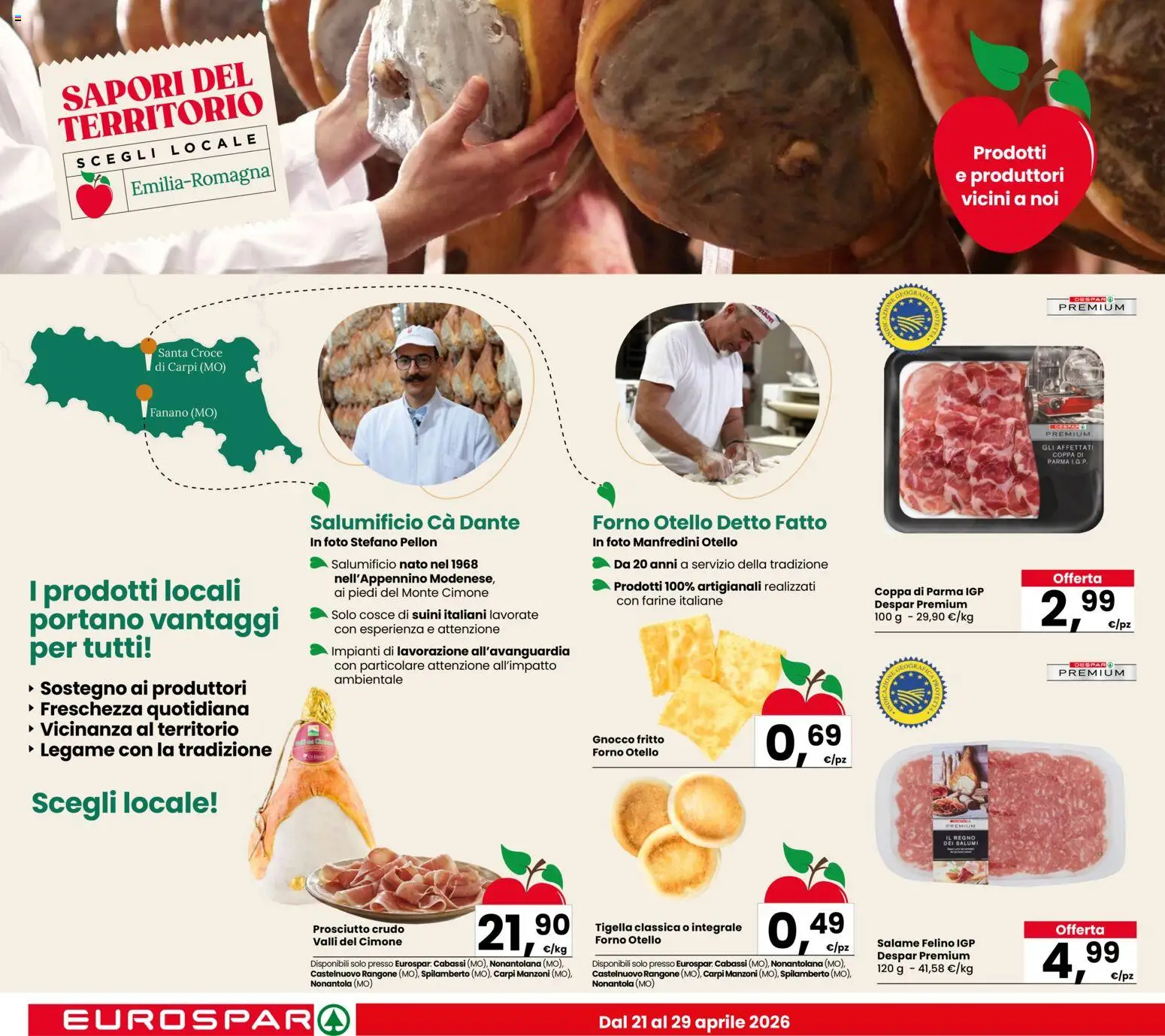 Volantino Eurospar del 21.04.2026 | Pagina: 10 | Prodotti: Prosciutto Crudo, Salame, Prosciutto, Forno