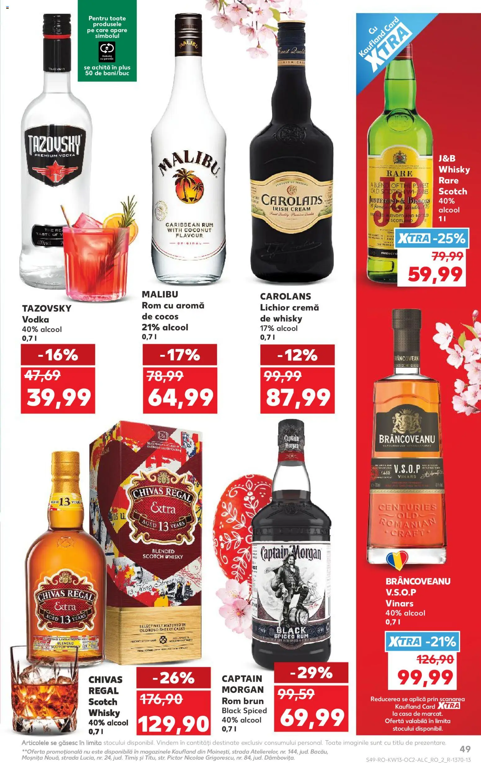 Noul catalog Kaufland – valabil de la 25.03.2026 | Pagină: 49 | Produse: Lichior, Cremă, Rom, Vodka