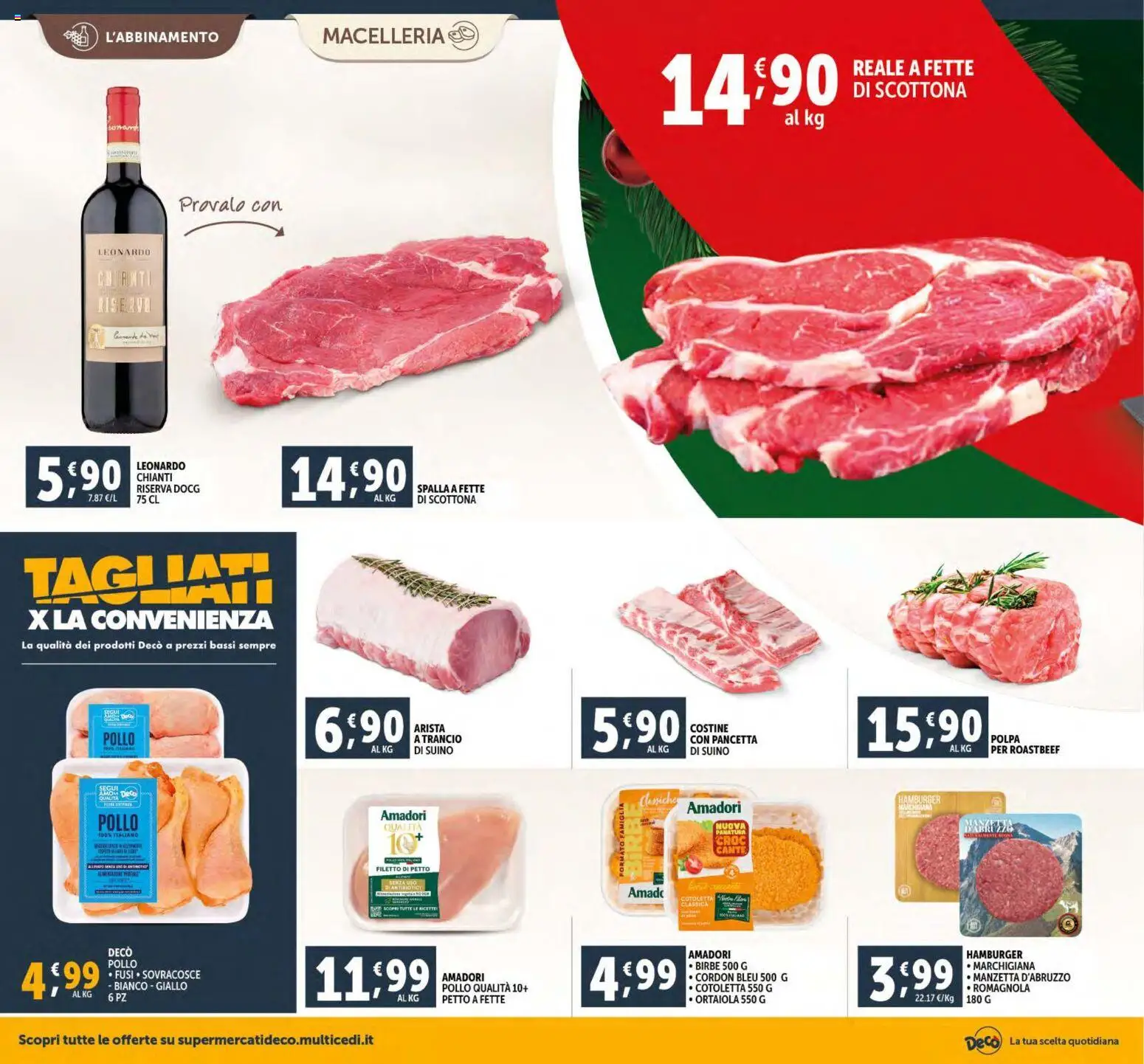 Volantino Decò del 15.12.2025 | Pagina: 12 | Prodotti: Pollo, Pancetta, Suino, Hamburger