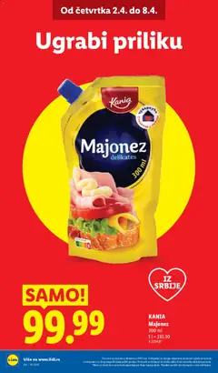 KANIA Majonez, Majonez delikates, 300 ml - pregled Lidl kataloga - važi od 02.04.2026 | Strana: 10
