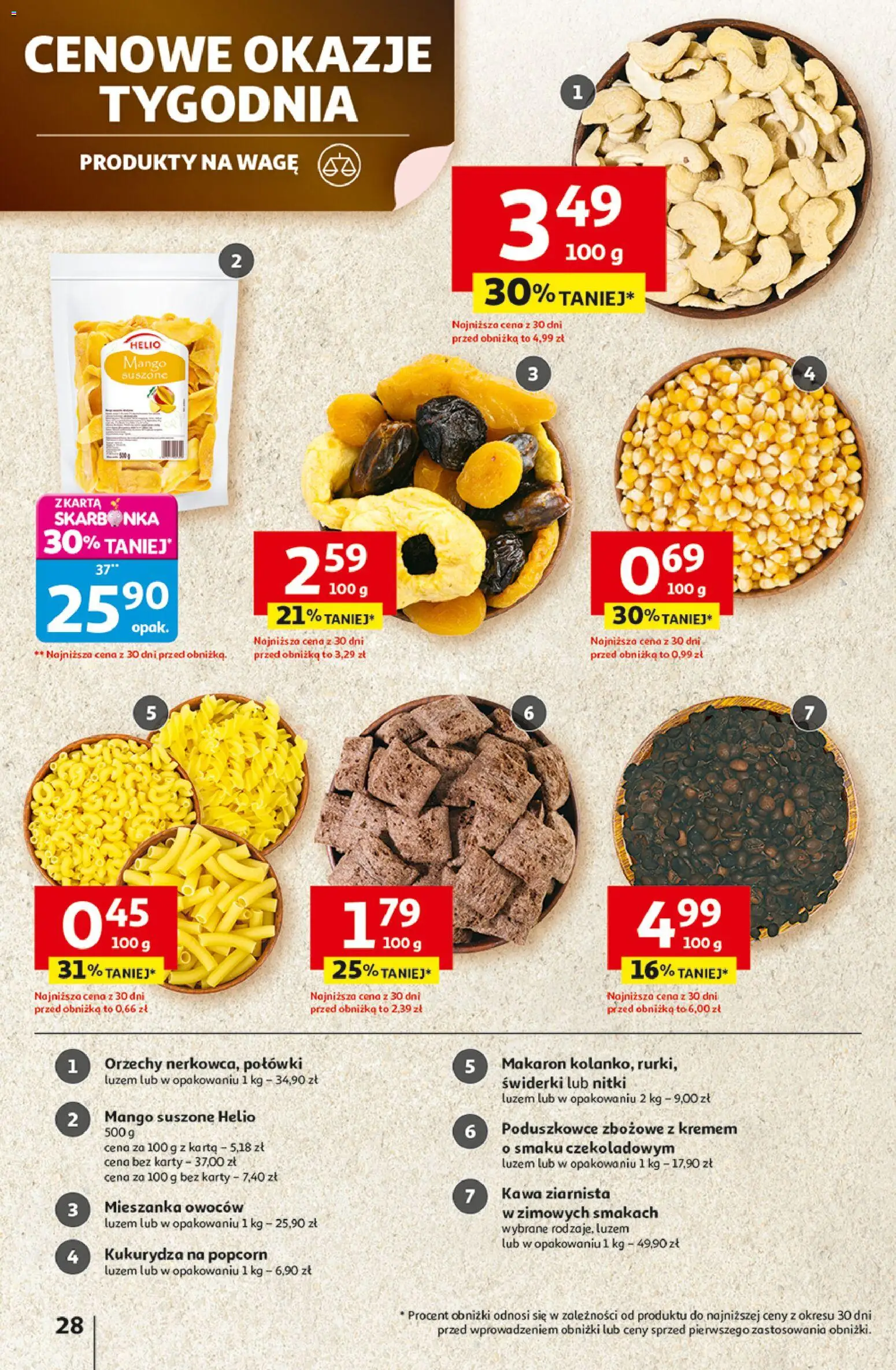 Auchan Black Friday od 06.11.2025 | Strona: 28 | Produkty: Kawa ziarnista, Popcorn, Makaron, Orzechy