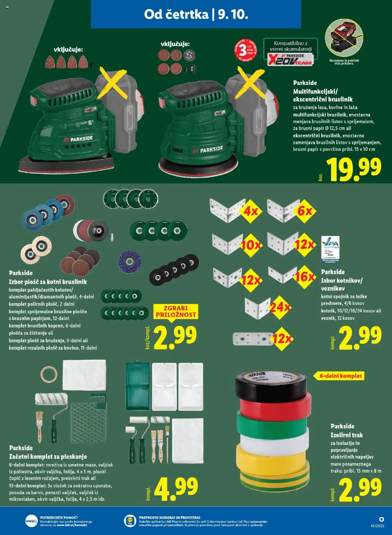 Novi Lidl katalog ponudbe – veljaven od 09.10.2025 | Stran: 29 | Izdelki: Okvir, Akumulator, Polnilnik, Brusilnik