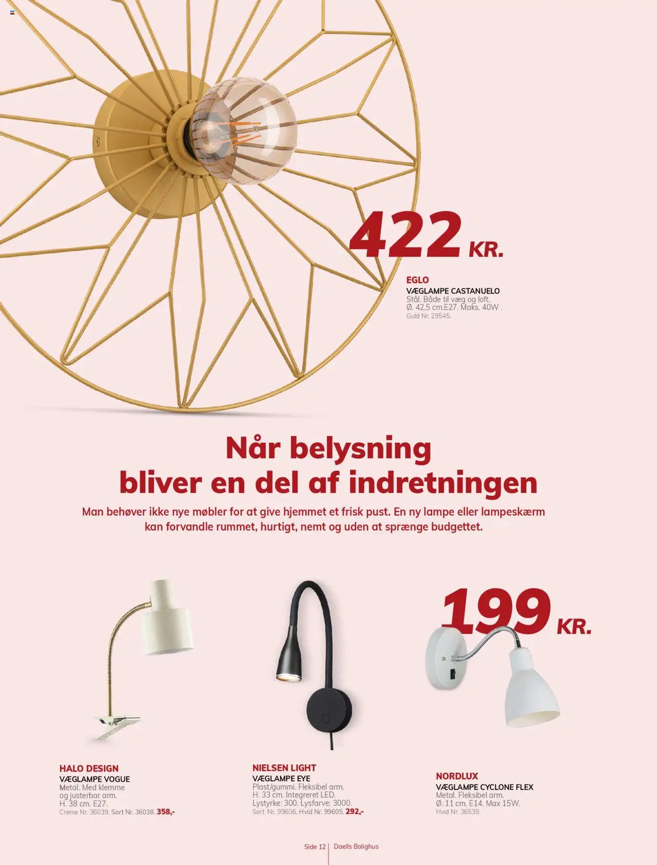Daells Bolighus tilbudsavis – gyldig fra 02.10.2025 | Side: 12 | Produkter: Creme, Lampe, Klemme