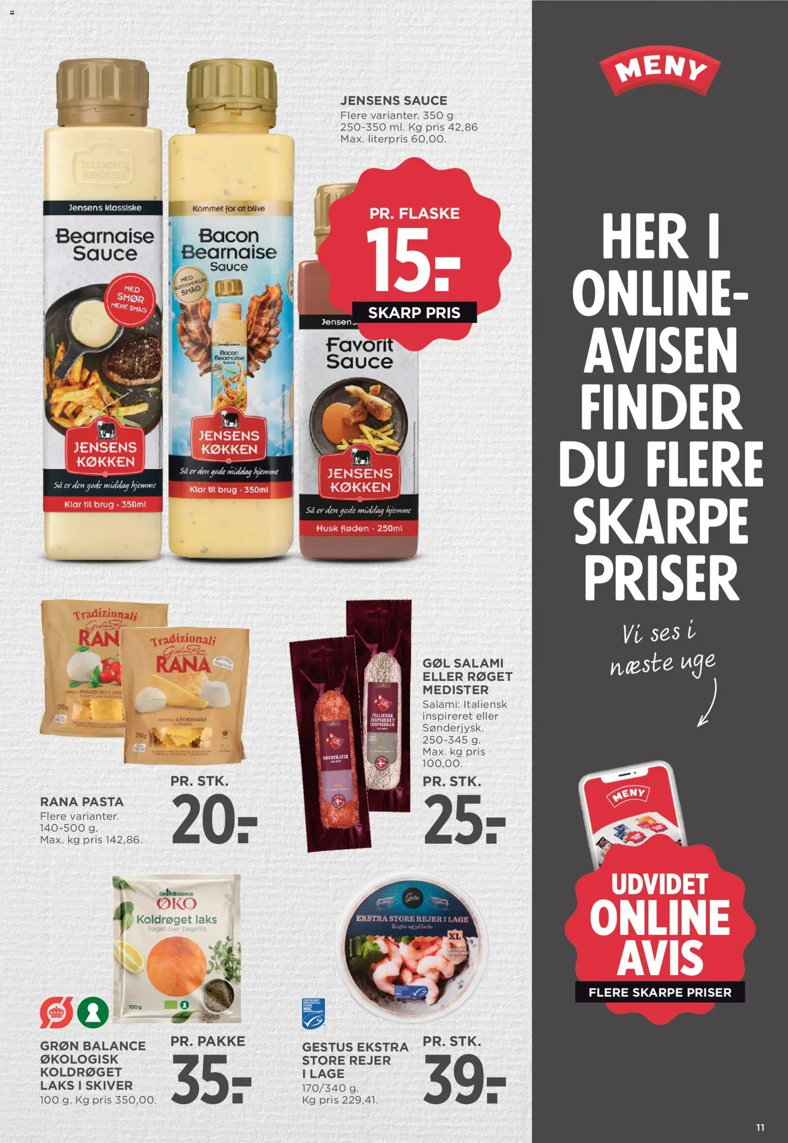 Meny tilbudsavis – gyldig fra 17.04.2026 | Side: 14 | Produkter: Smør, Salami, Pasta, Rejer