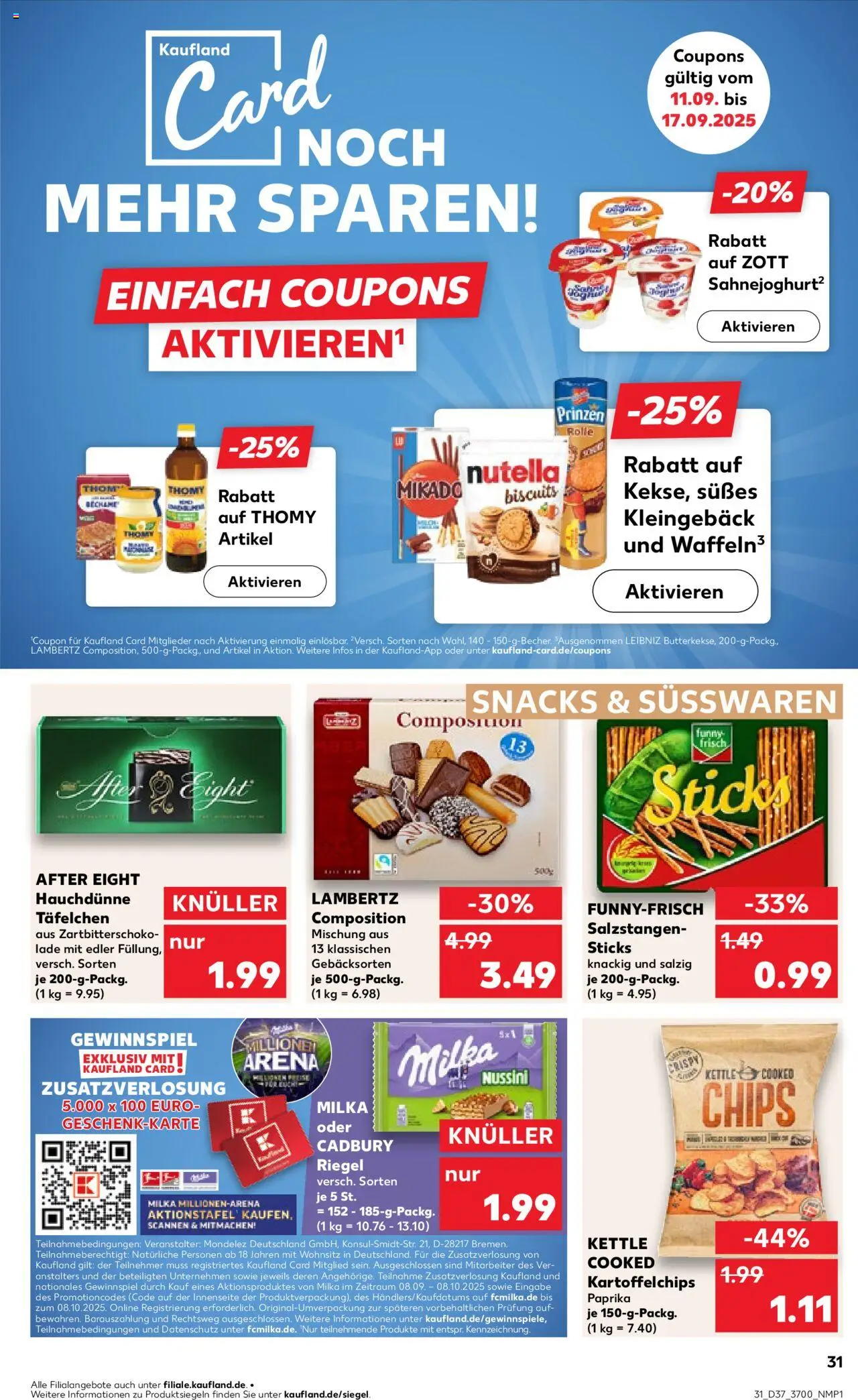 Kaufland prospekt Rostock	 – gültig ab 11.09.2025 | Seite: 31 | Produkte: Funny frisch, Milka, Waffeln, Paprika