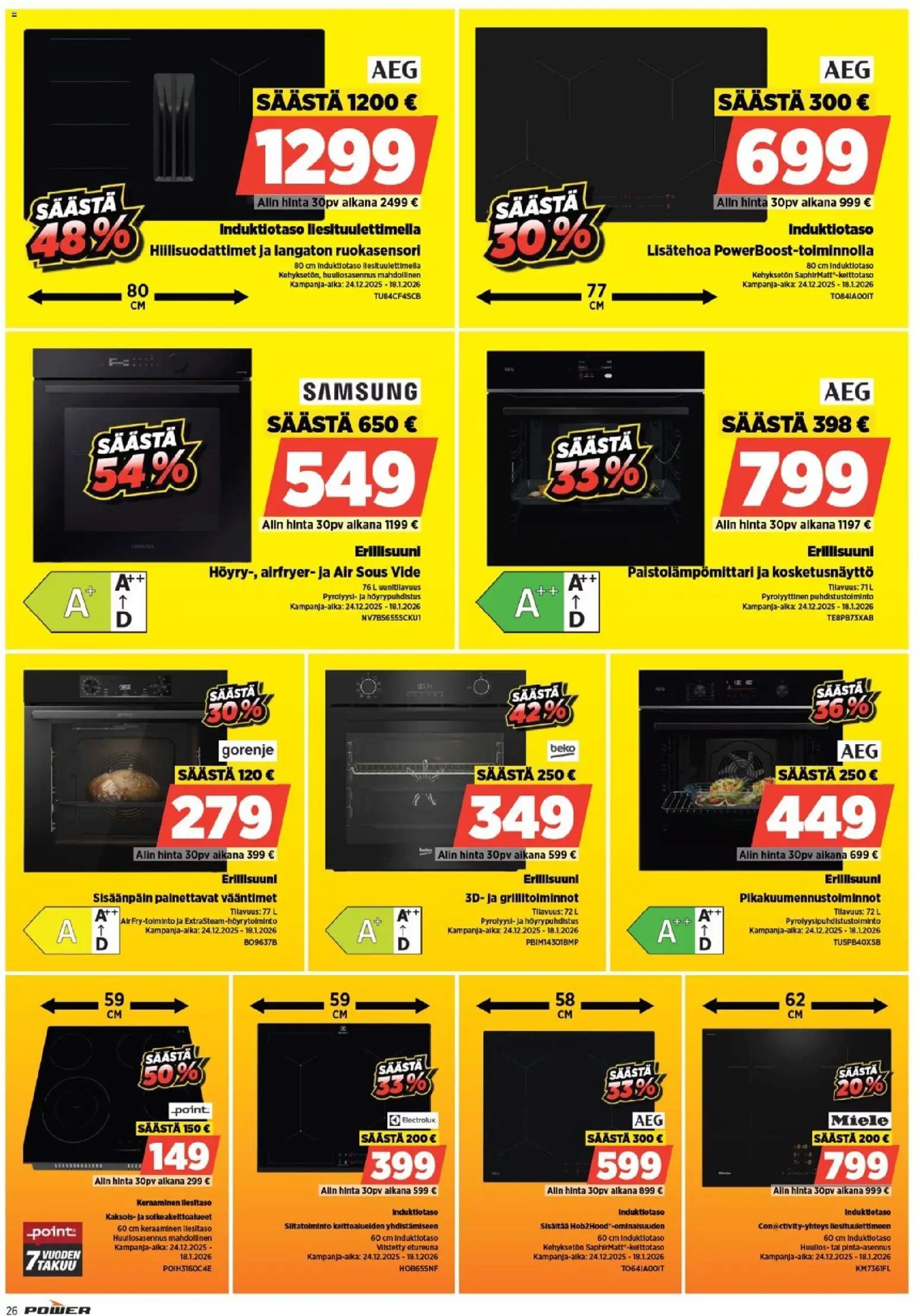 Power tarjoukset – voimassa 25.11.2025 alkaen | Sivu: 26 | Tuotteet: Induktiotaso, Erillisuuni