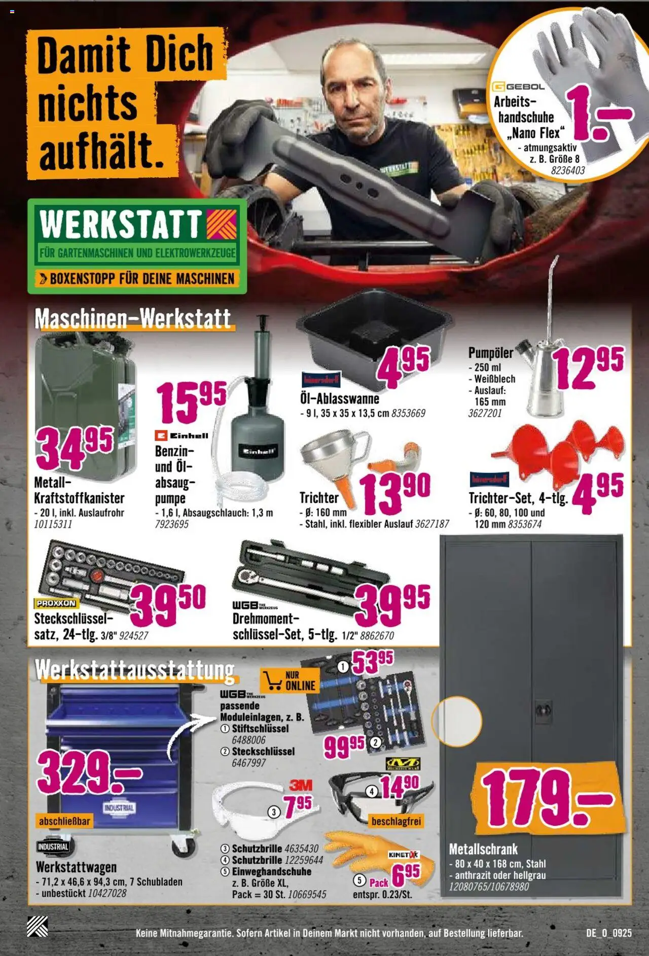 Hornbach Prospekt 	 – gültig ab 08.09.2025 | Seite: 18 | Produkte: Öl, Handschuhe