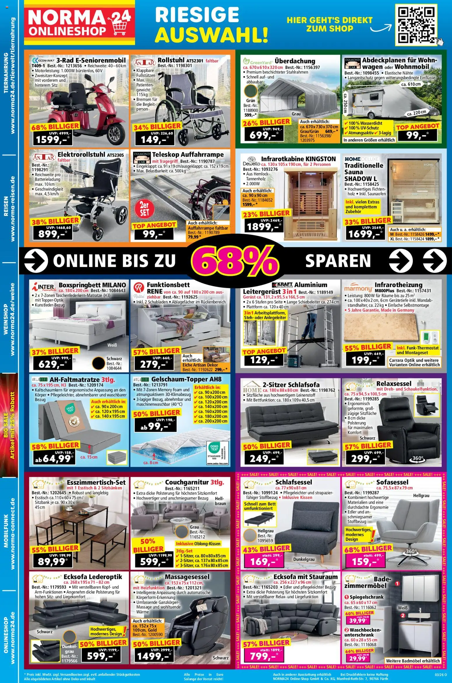 Norma Onlineshop – gültig ab 12.01.2026 | Seite: 2 | Produkte: Gewicht, Bett, Sitzbank, Spiegelschrank