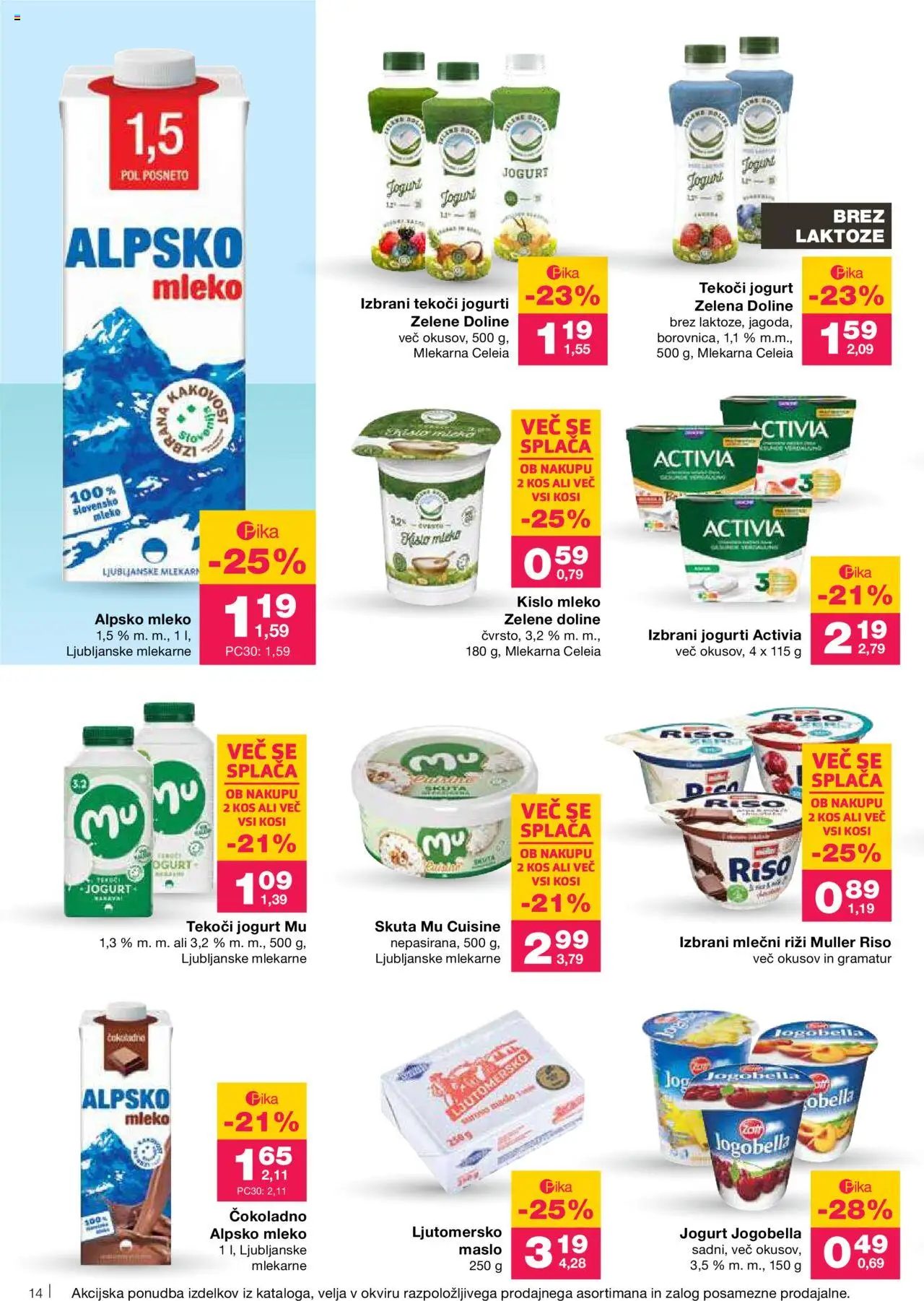 Mercator katalog │ velja od 26.06.2025 | Stran: 14 | Izdelki: Kos, Maslo, Skuta, Zelena