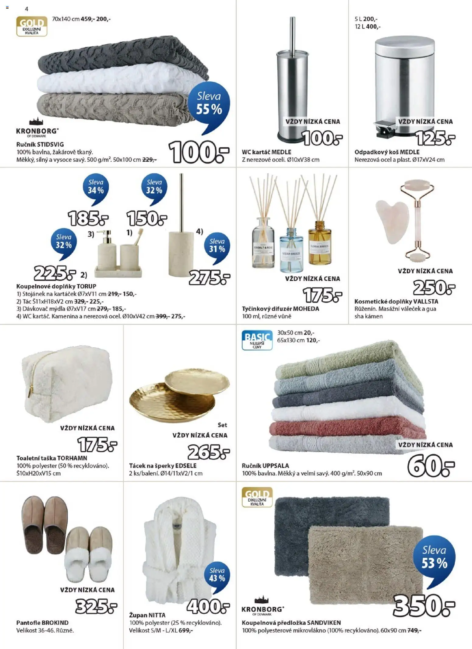 JYSK leták - Výprodej od 12.01.2026 | Strana: 4 | Produkty: Ručník, Difuzér, Pantofle, Dávkovač