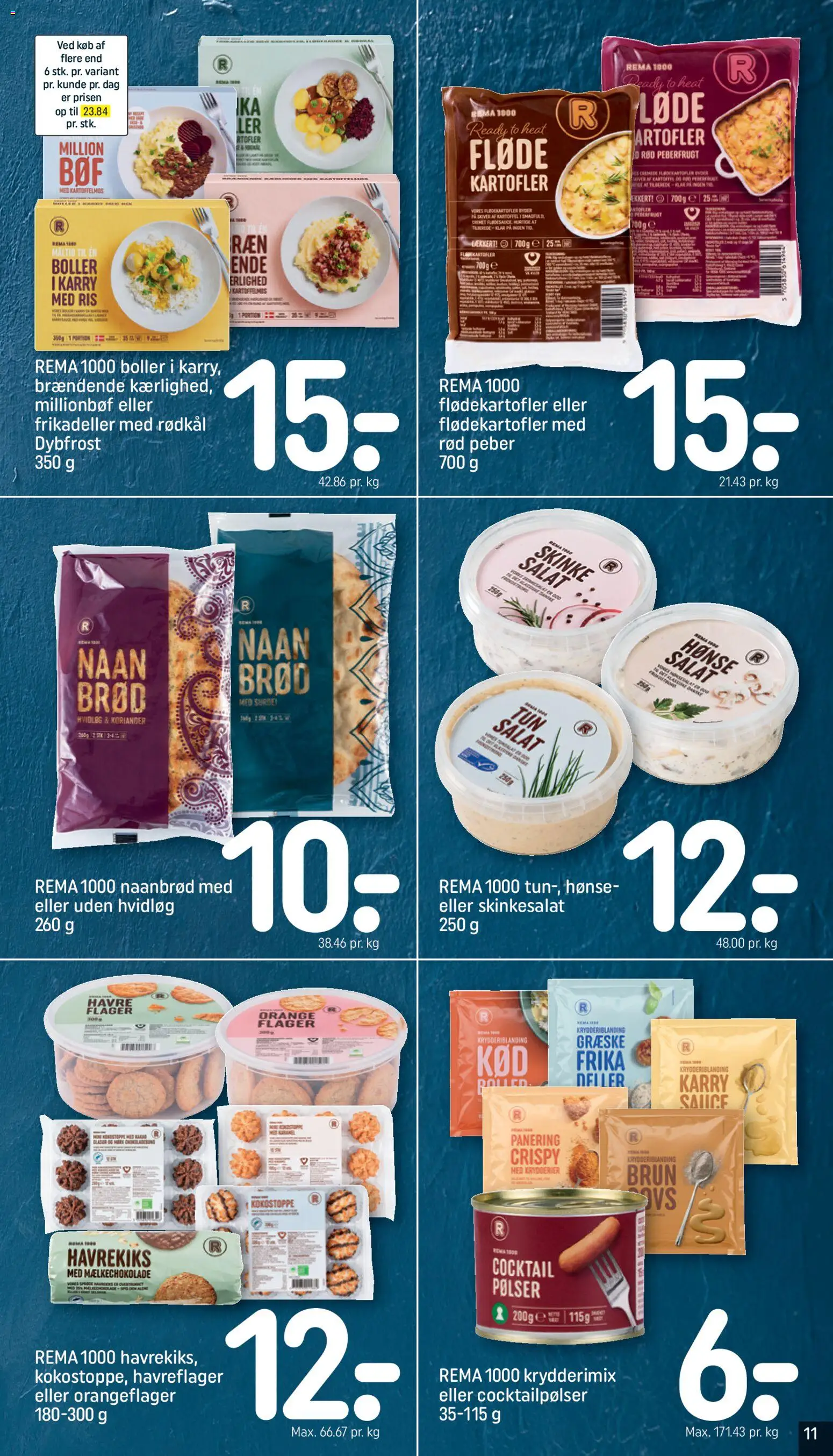 Rema 1000 tilbudsavis – gyldig fra 25.01.2026 | Side: 11 | Produkter: Fløde, Peber, Skinkesalat, Flager