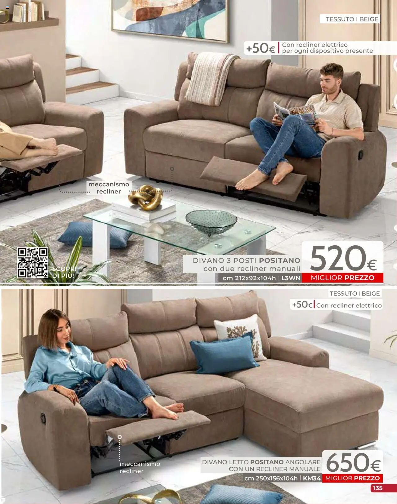 Volantino Mondo Convenienza del 09.09.2025 | Pagina: 137 | Prodotti: Divano letto, Letto, Divano
