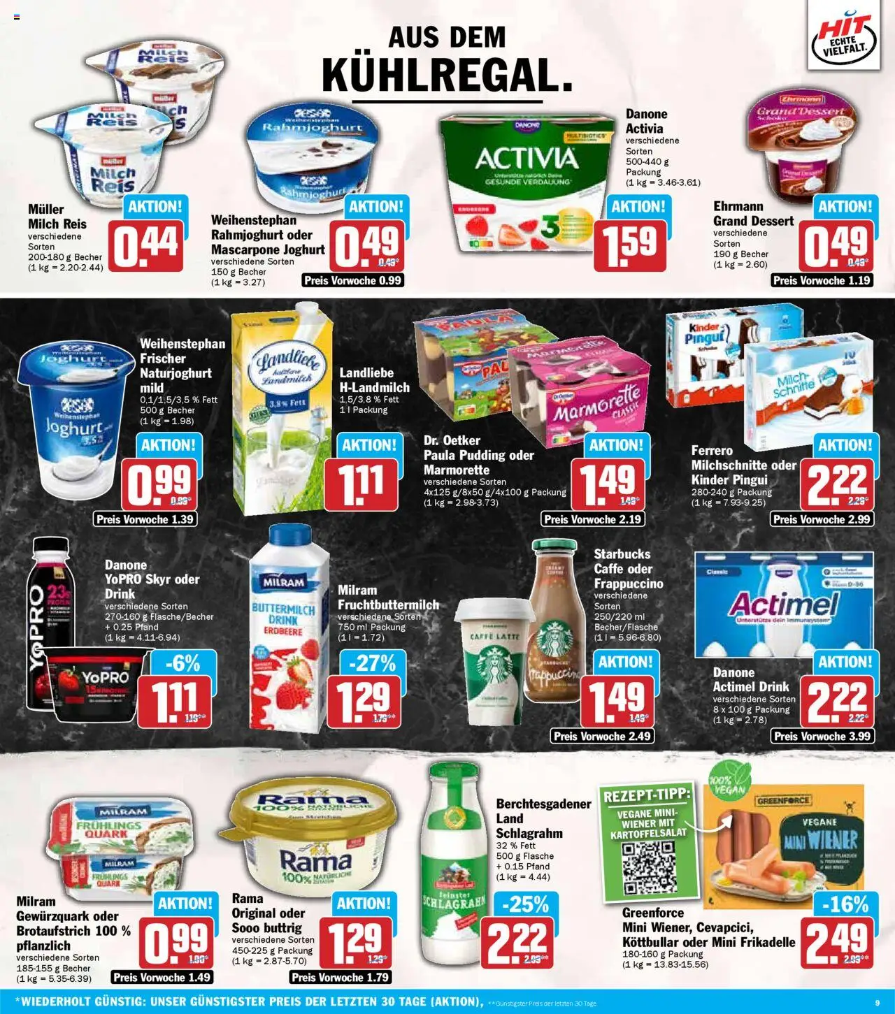 HIT - Baden-Württemberg - gültig ab dem 28.07.2025 | Seite: 9 | Produkte: Quark, Mascarpone, Pudding, Skyr