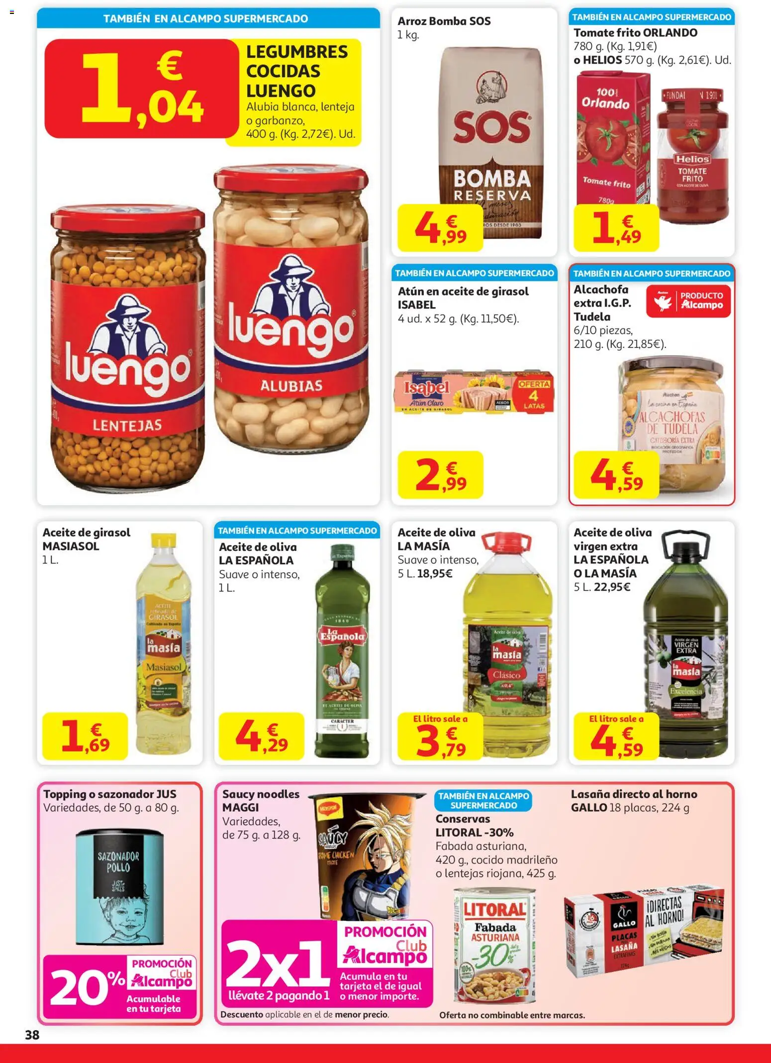 Alcampo - Hg Madrid │ válido desde el 11.12.2025 | Página: 38 | Productos: Aceite, Aceite de oliva, Horno, Lasaña
