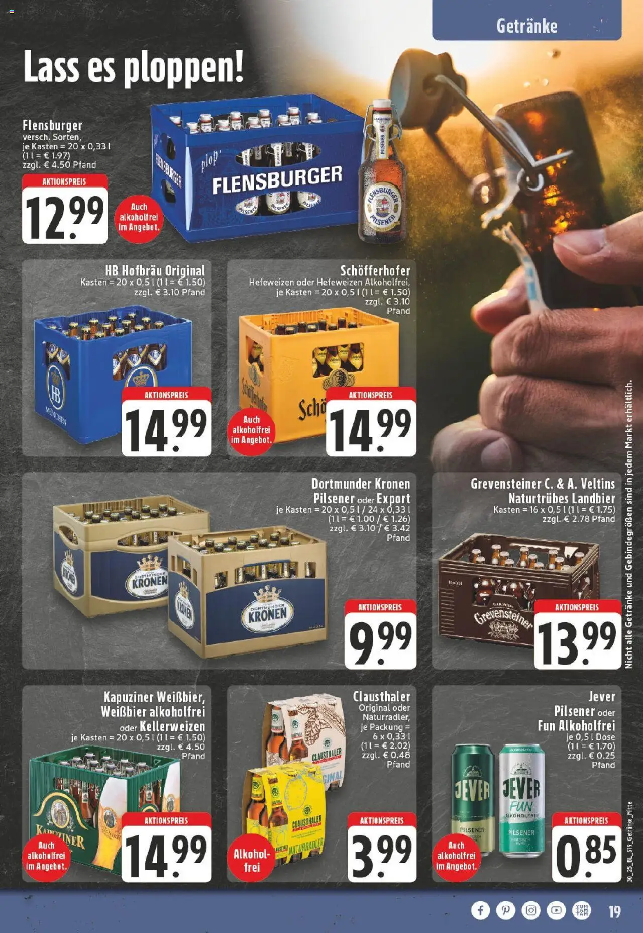 Edeka prospekt Bocholt-Sternern	 - gültig ab dem 20.07.2025 | Seite: 19 | Produkte: Weißbier, Flensburger, Jever, Veltins