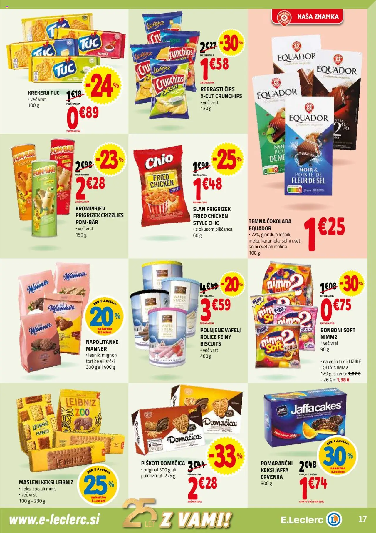 E.leclerc katalog │ velja od 30.07.2025 | Stran: 17 | Izdelki: Keksi, Bonboni, Cokolada, Piskoti
