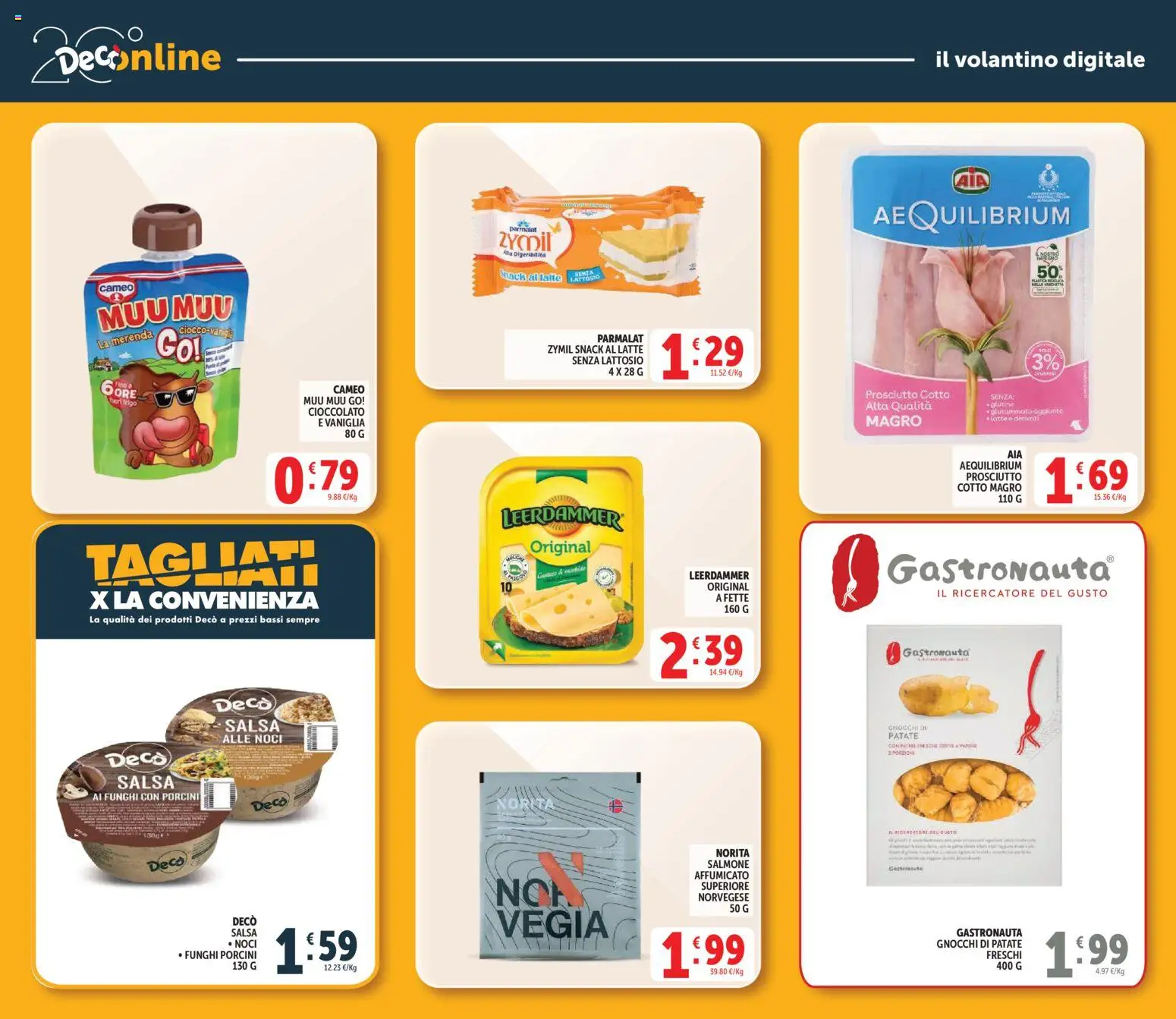 Volantino Decò del 27.03.2026 | Pagina: 33 | Prodotti: Salmone affumicato, Patate, Funghi, Latte senza lattosio