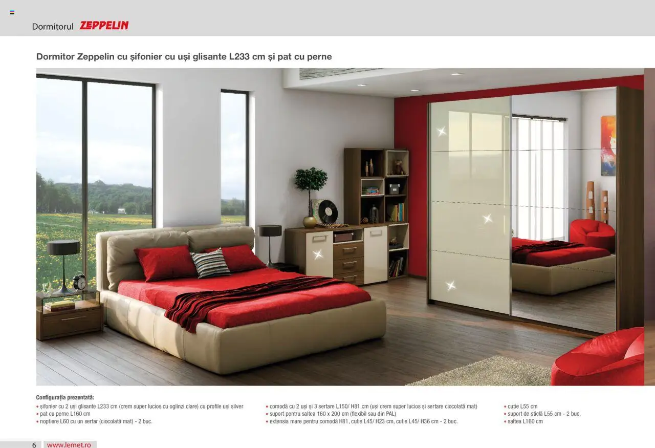 Lem’s catalog - Dormitor Zeppelin – valabil de la 17.11.2023 | Pagină: 6 | Produse: Saltea, Cutie, Comodă, Ciocolată