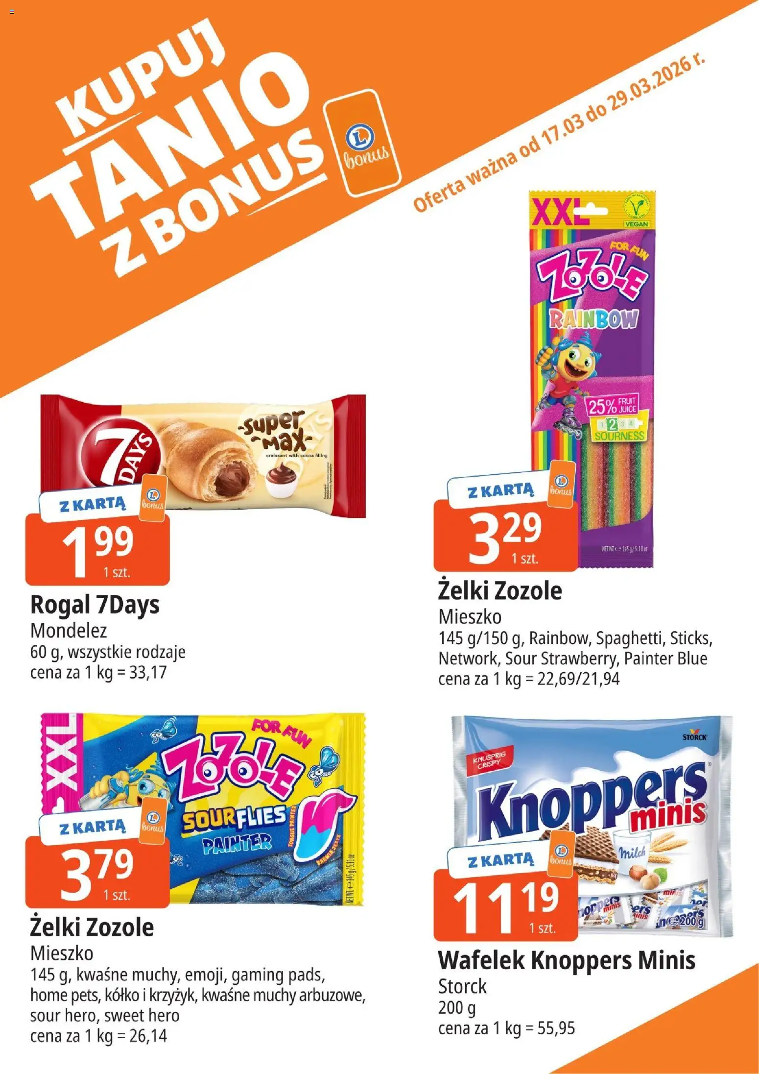 E.Leclerc gazetka - Kłodzko kupony dodatkowe od 17.03.2026 | Strona: 11 | Produkty: Knoppers, Karta, Żelki
