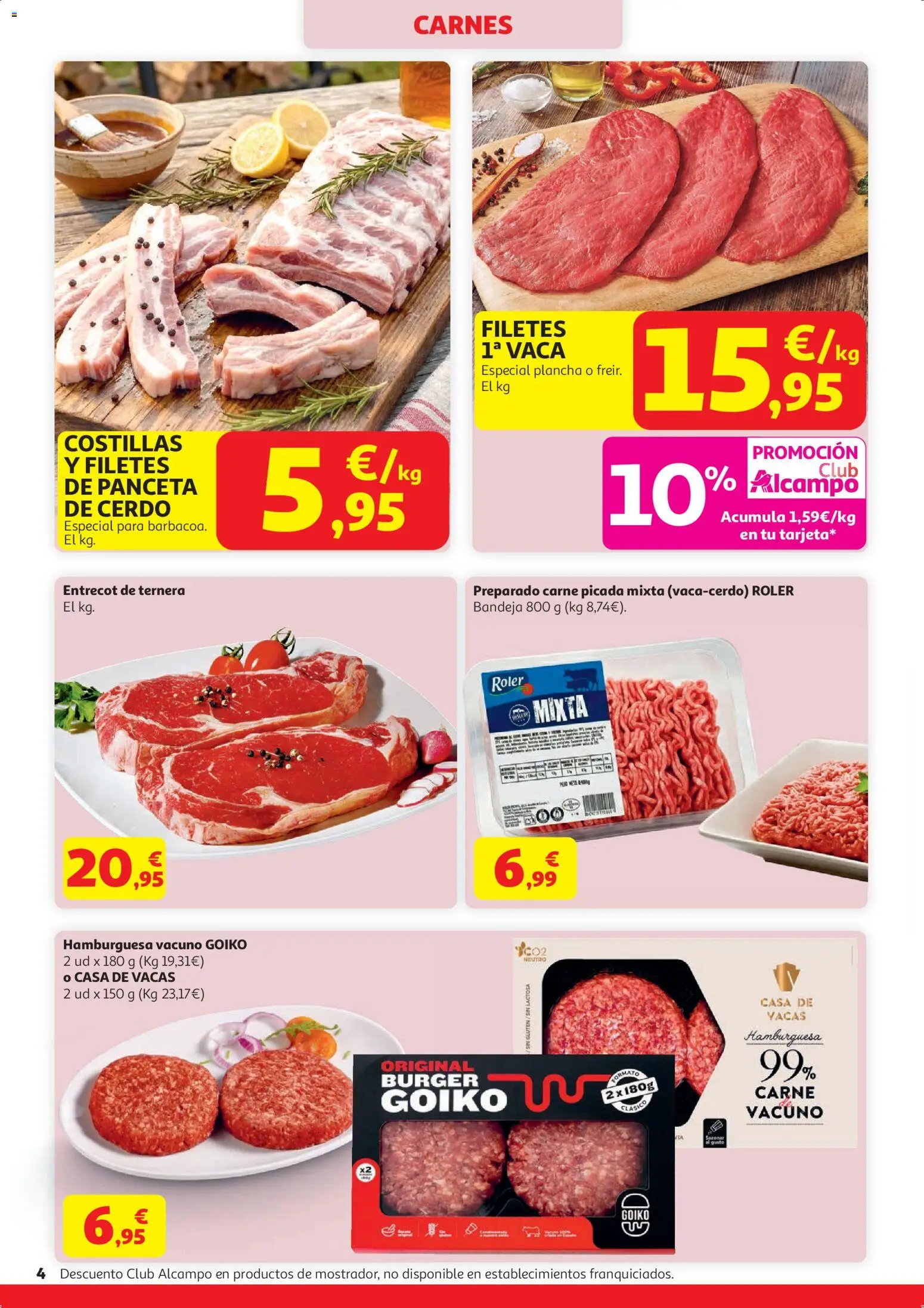 Alcampo HP Nacional │ válido desde el 07.04.2026 | Página: 4 | Productos: Ηλεκτρικός φούρνος, Cerdo, Plancha, Σοκολατούχο γάλα