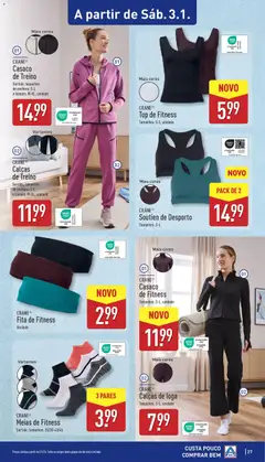 Pré-visualização Aldi folheto válido de 29.12.2025 | Página: 27 | Produtos: Casaco, Top, Calças, Meias