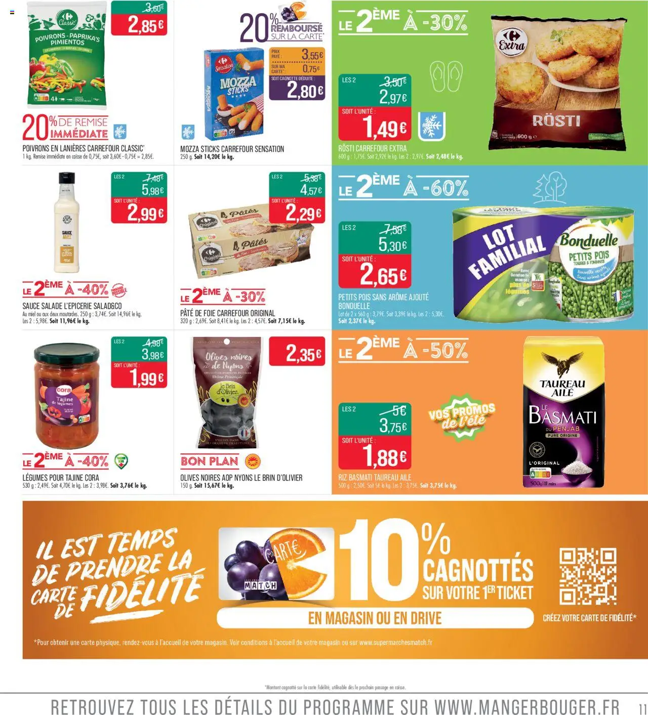  | Page: 11 | Produits: Salade, Riz basmati, Pois, Sauce salade