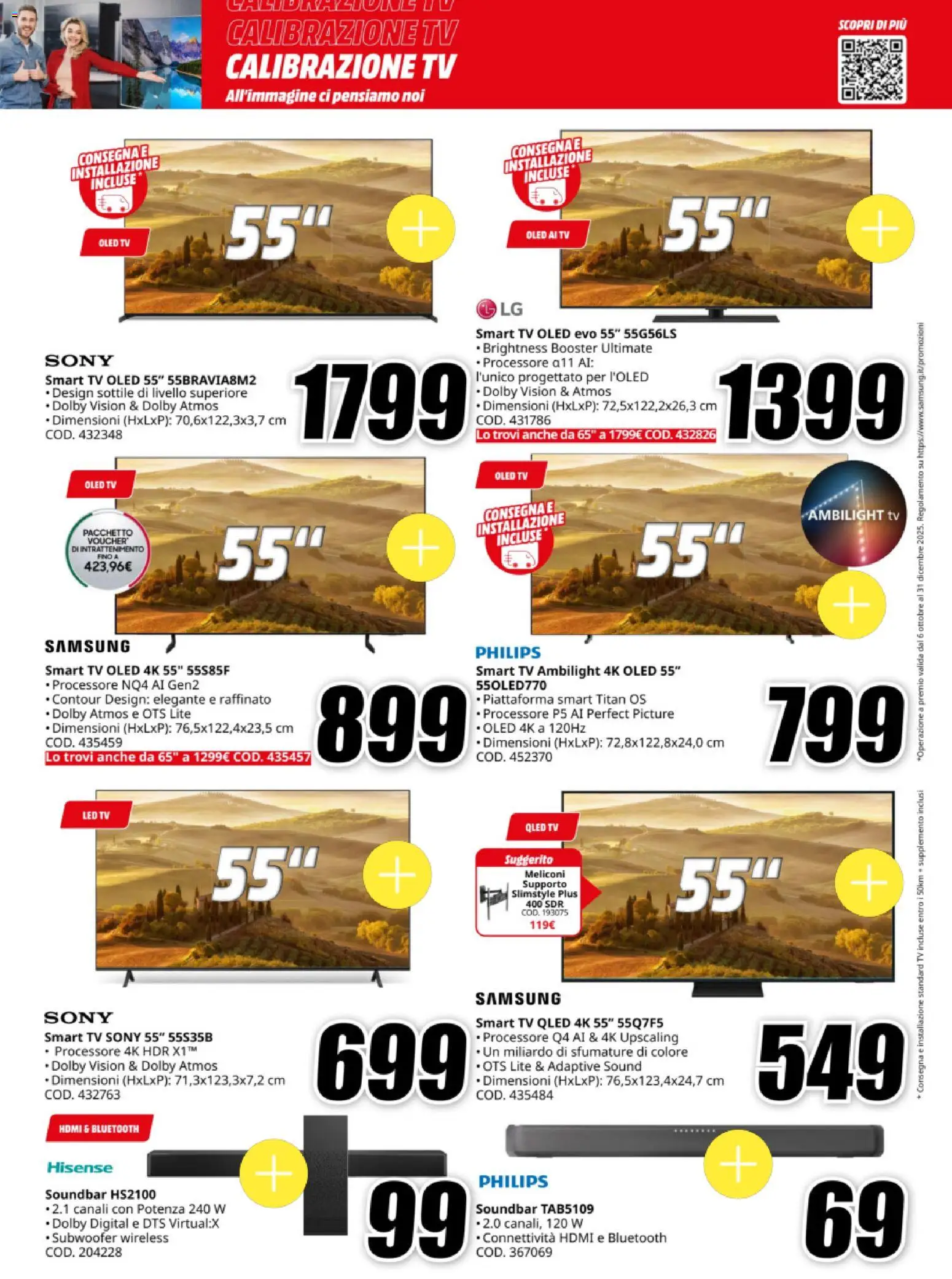 Volantino Media World del 20.11.2025 | Pagina: 5 | Prodotti: smart TV, Soundbar, TV, Samsung