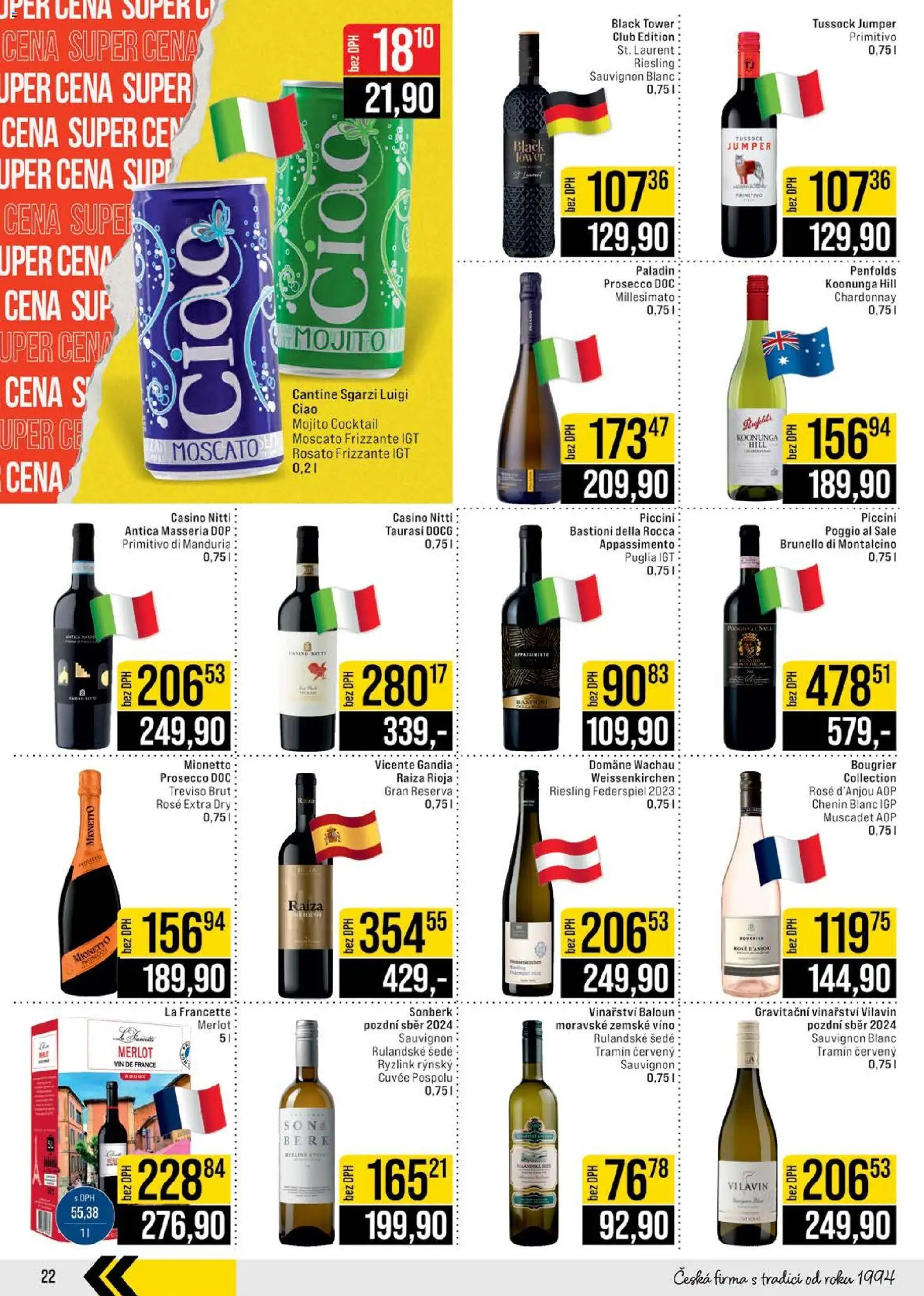 Jip leták - Cash & Carry od 26.11.2025 | Strana: 22 | Produkty: Víno, Frizzante, Merlot, Mojito