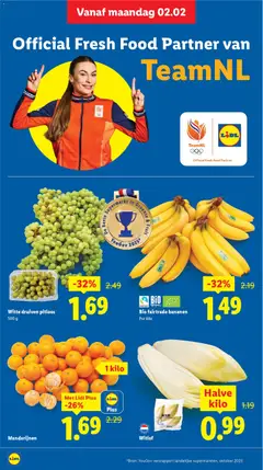 Mandarijnen, 1 kilo - Voorbeeld van een folder van Lidl, geldig van 02.02.2026 | Pagina: 6 | Producten: Bananen, Mandarijnen, Druiven