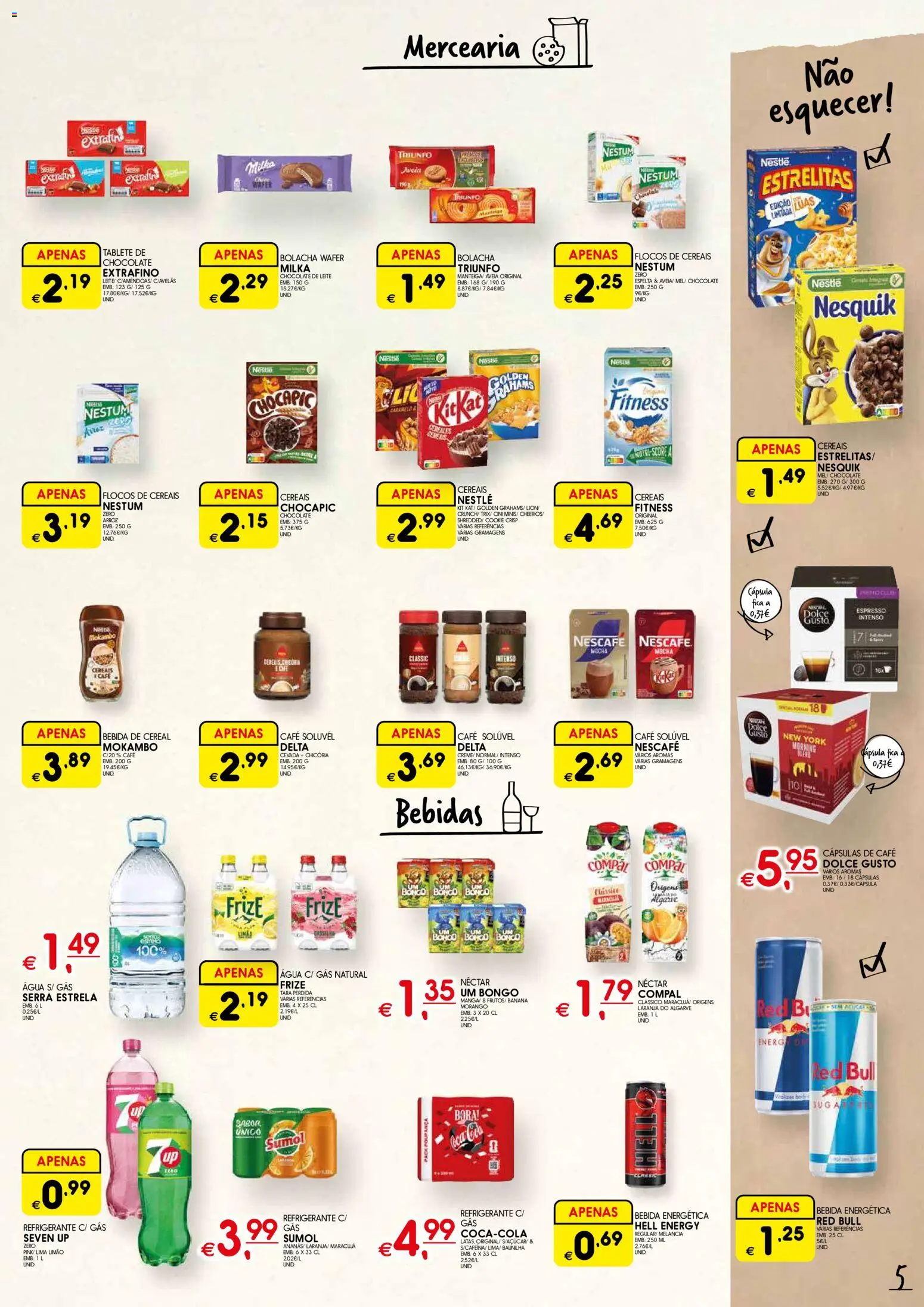 Meu Super Lojas Madeira │ válido de 26.02.2026 | Página: 5 | Produtos: Agua, Banana, Nestlé, Flocos