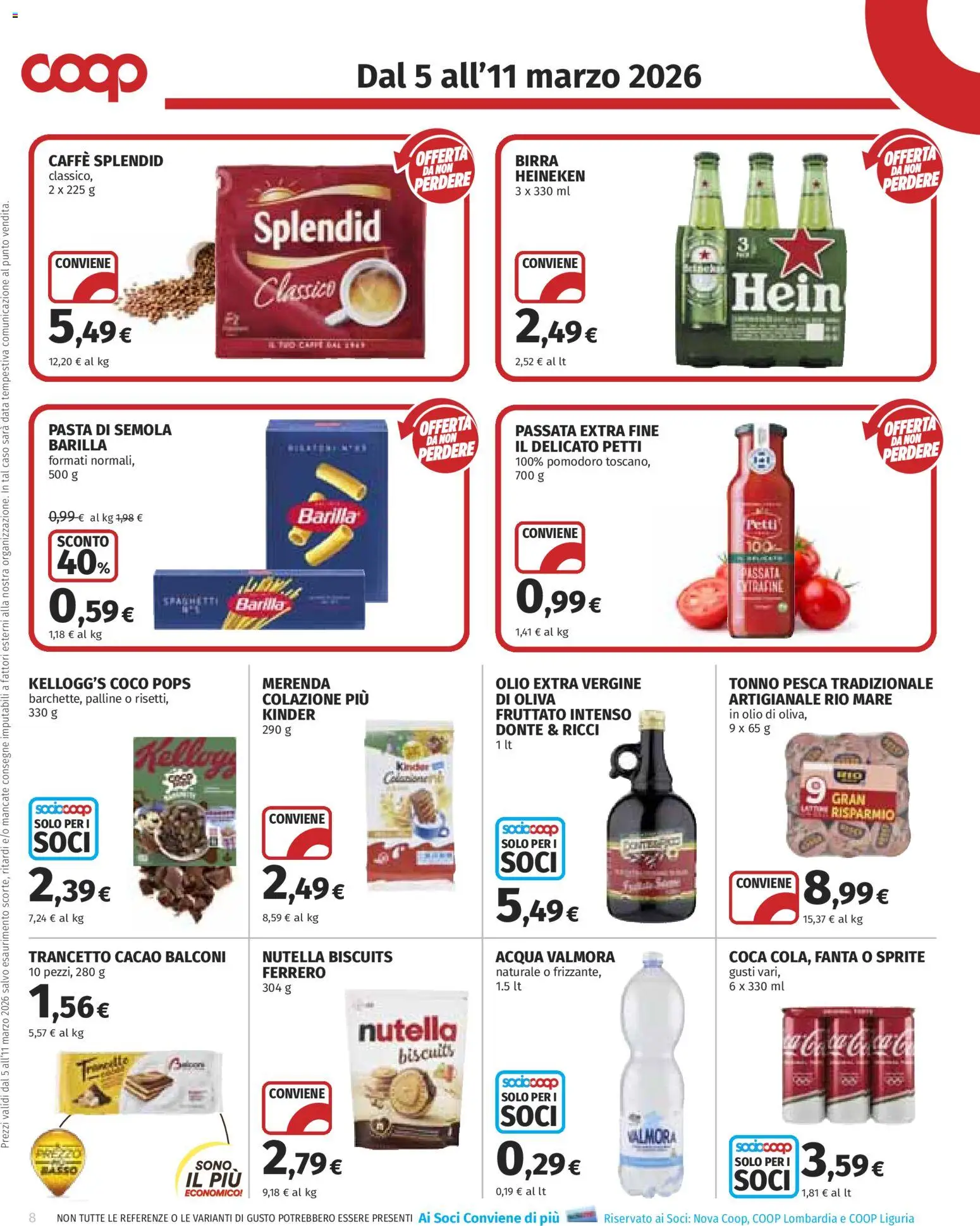Volantino COOP del 05.03.2026 | Pagina: 8 | Prodotti: Caffè, Birra, Olio, Fanta
