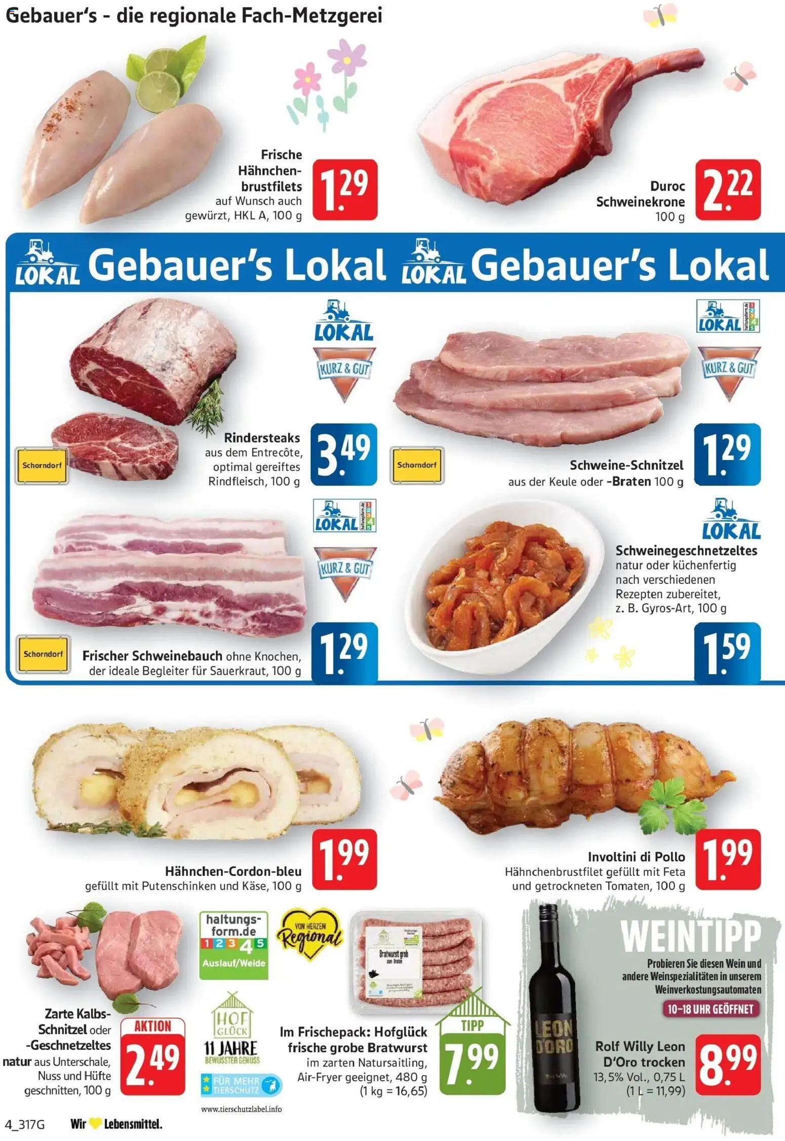 E center Prospekt Filderstadt-Bonlanden	 – gültig ab 23.03.2026 | Seite: 4 | Produkte: Hahnchen, Feta, Wein, Uhr
