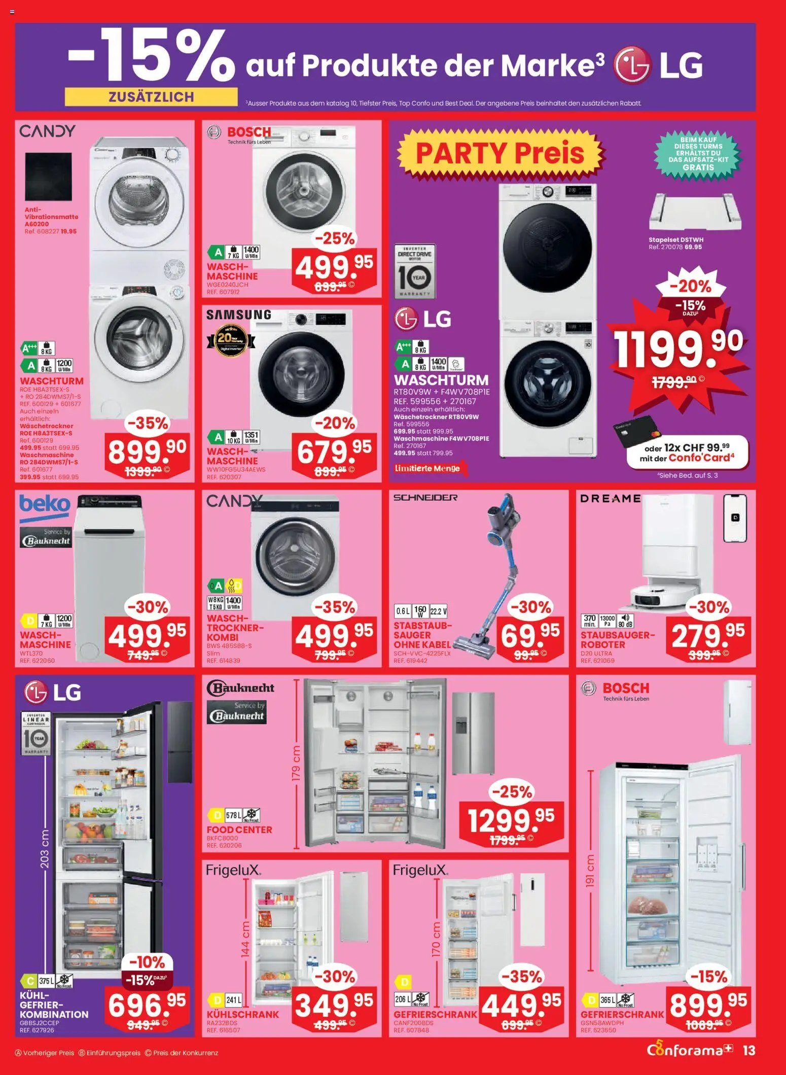 Conforama aktionen – gültig ab 11.03.2026 | Seite: 13 | Produkte: Top, Gefrierschrank, Trockner, Staubsauger