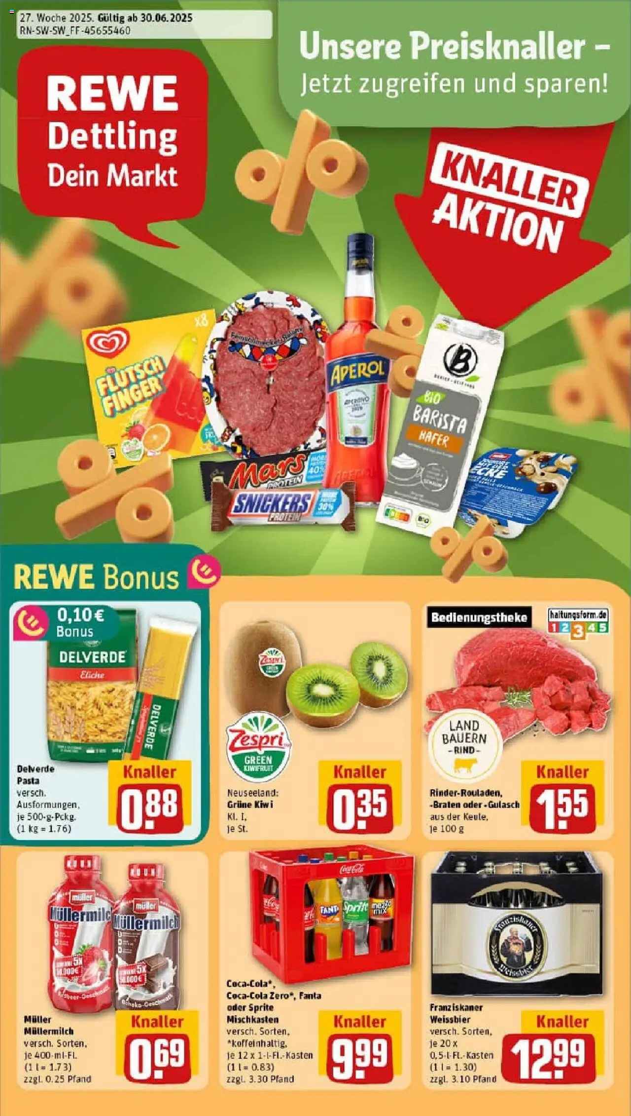 Rewe prospekt Bad Waldsee	 - gültig ab dem 29.06.2025 | Seite: 1 | Produkte: Fanta, Pasta, Müllermilch, Muller mullermilch