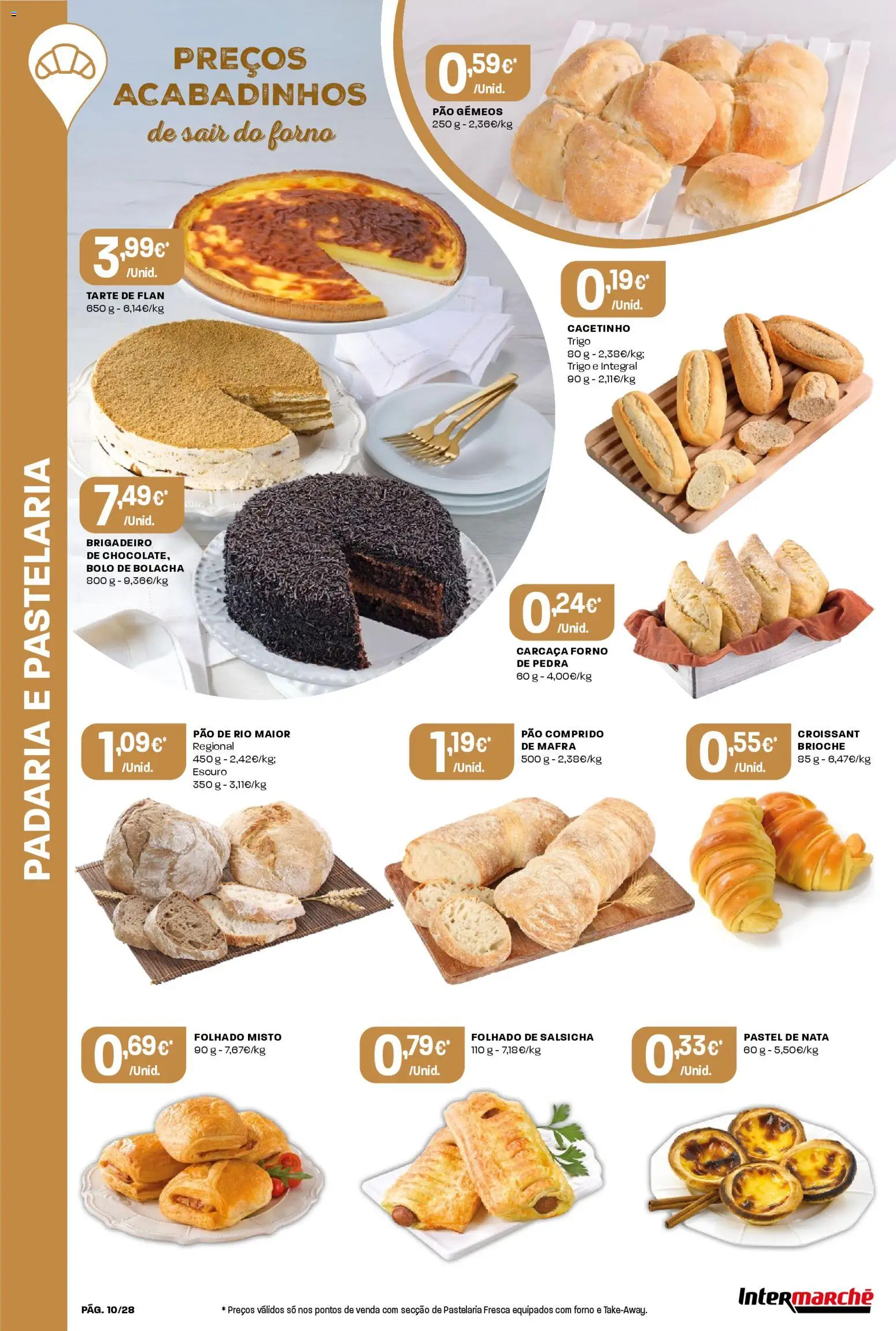 Intermarché Folheto Contact │ válido de 26.02.2026 | Página: 10 | Produtos: Padaria, Salsicha, Tarte, Nata