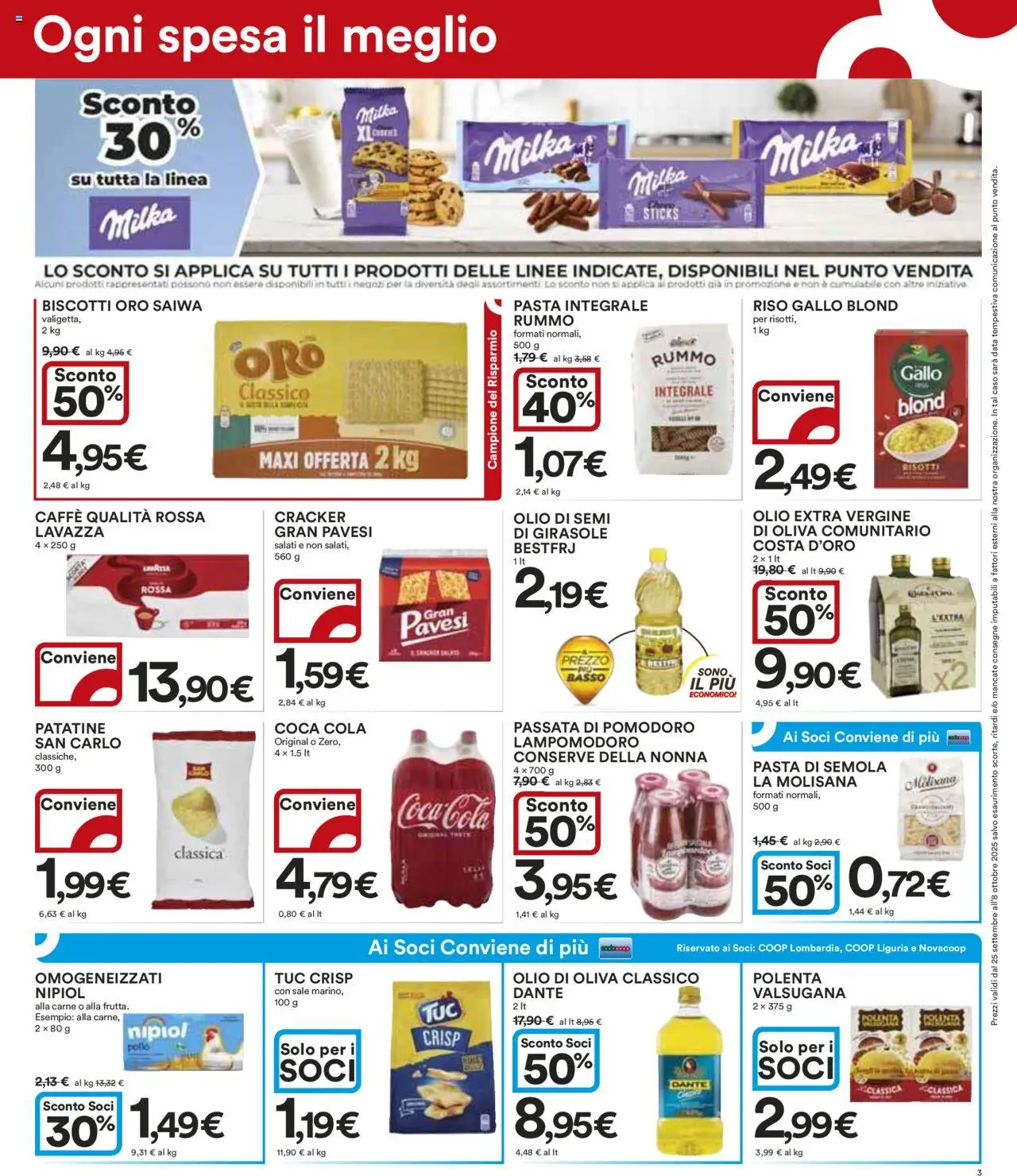 Volantino Ipercoop del 25.09.2025 | Pagina: 3 | Prodotti: Caffè, Pollo, Patatine, Olio extra vergine
